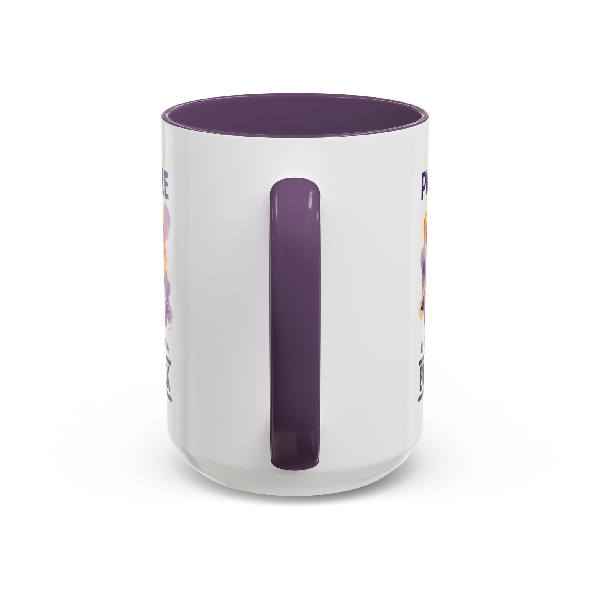 Purple Ribbon Accent Coffee Mug