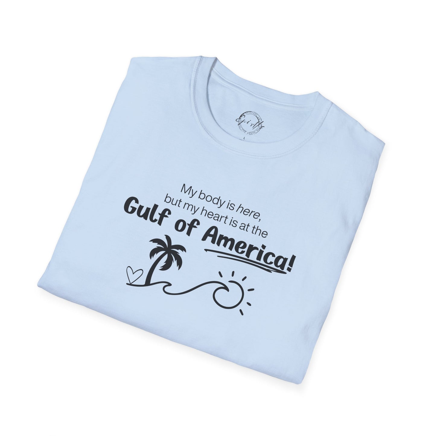 Heart at the Gulf of America Graphic T-Shirt - Perfect for Beach Lovers