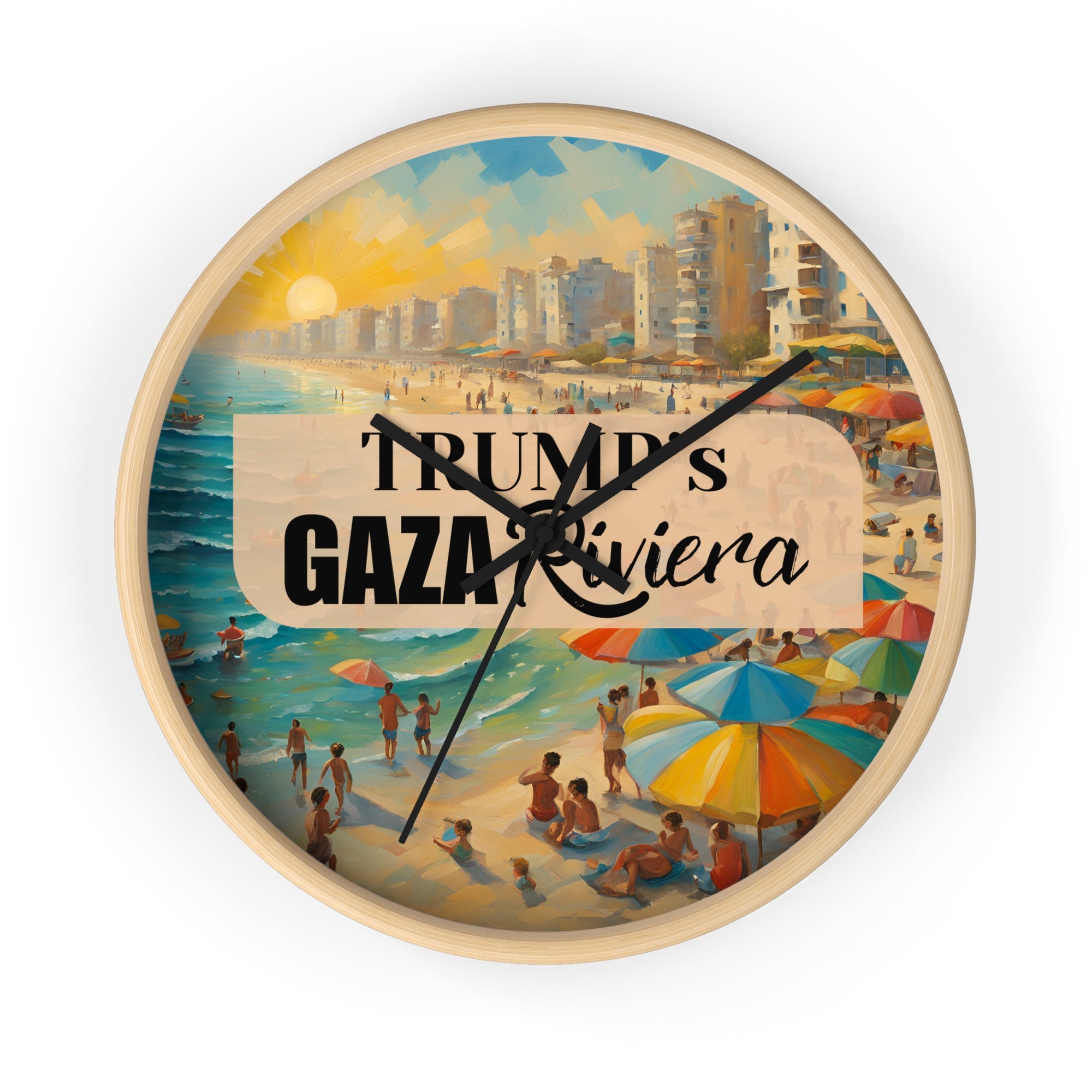 Trump's Gaza Riviera Seaside Wall Clock