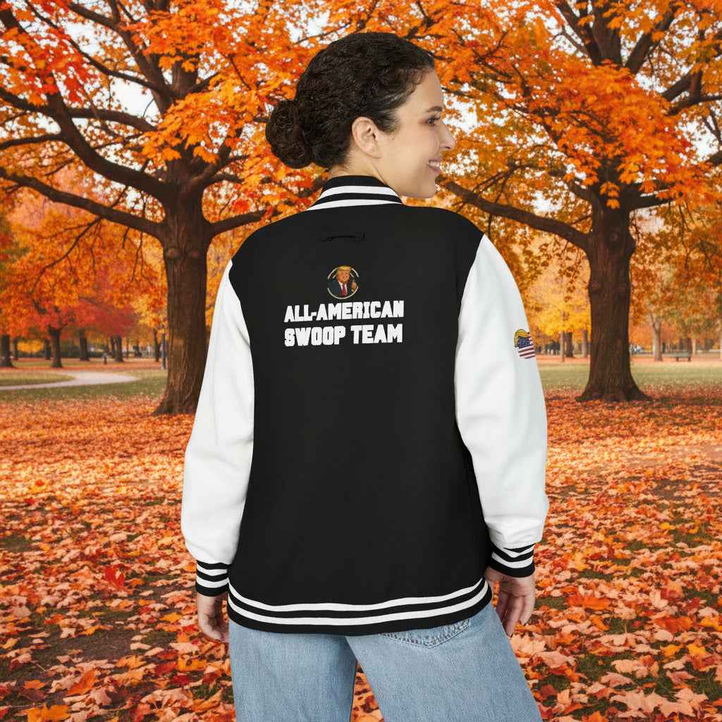 All American Swoop Team Letterman Jacket – Varsity Parody Edition
