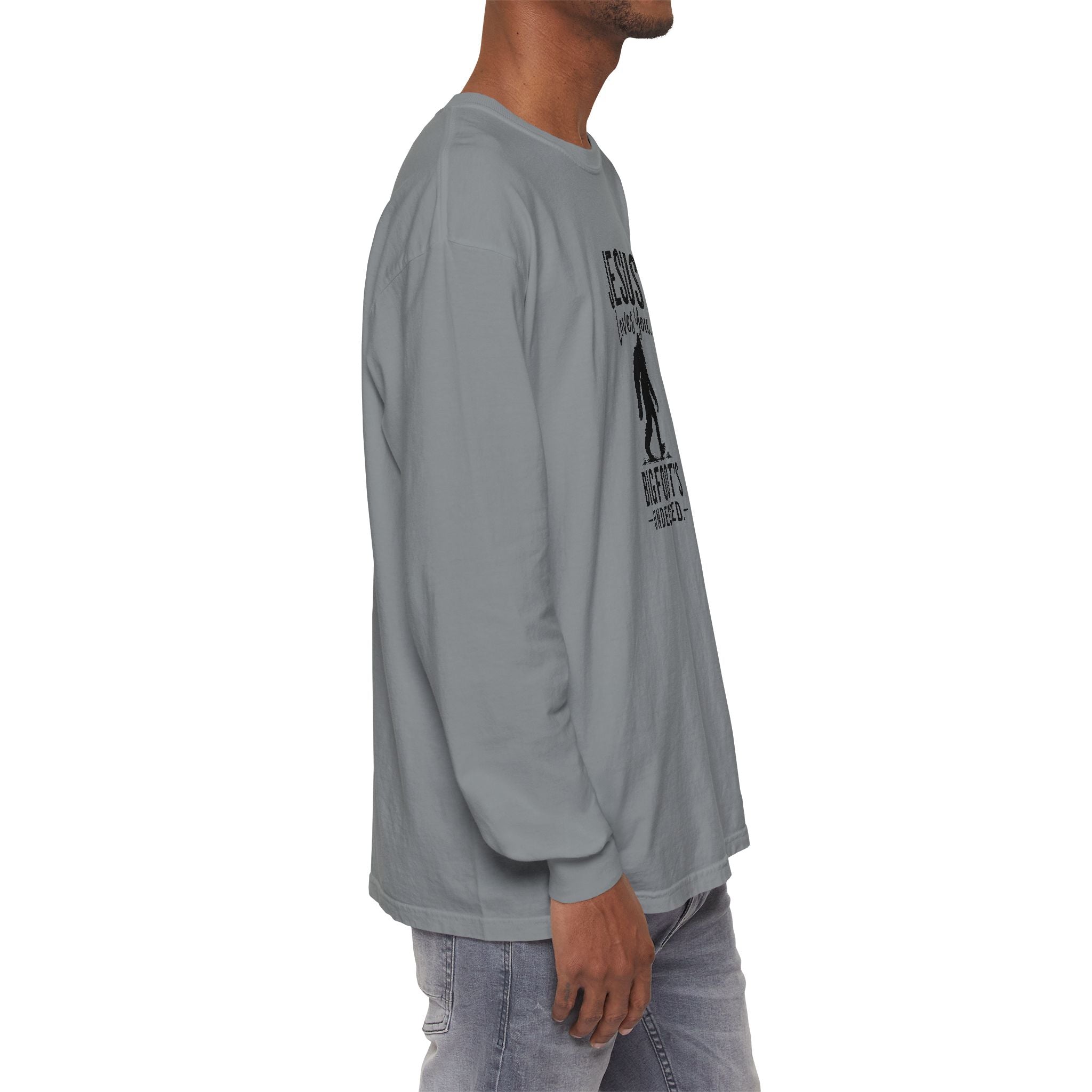 Jesus Loves You. Bigfoot’s Undecided. Long Sleeve Shirt