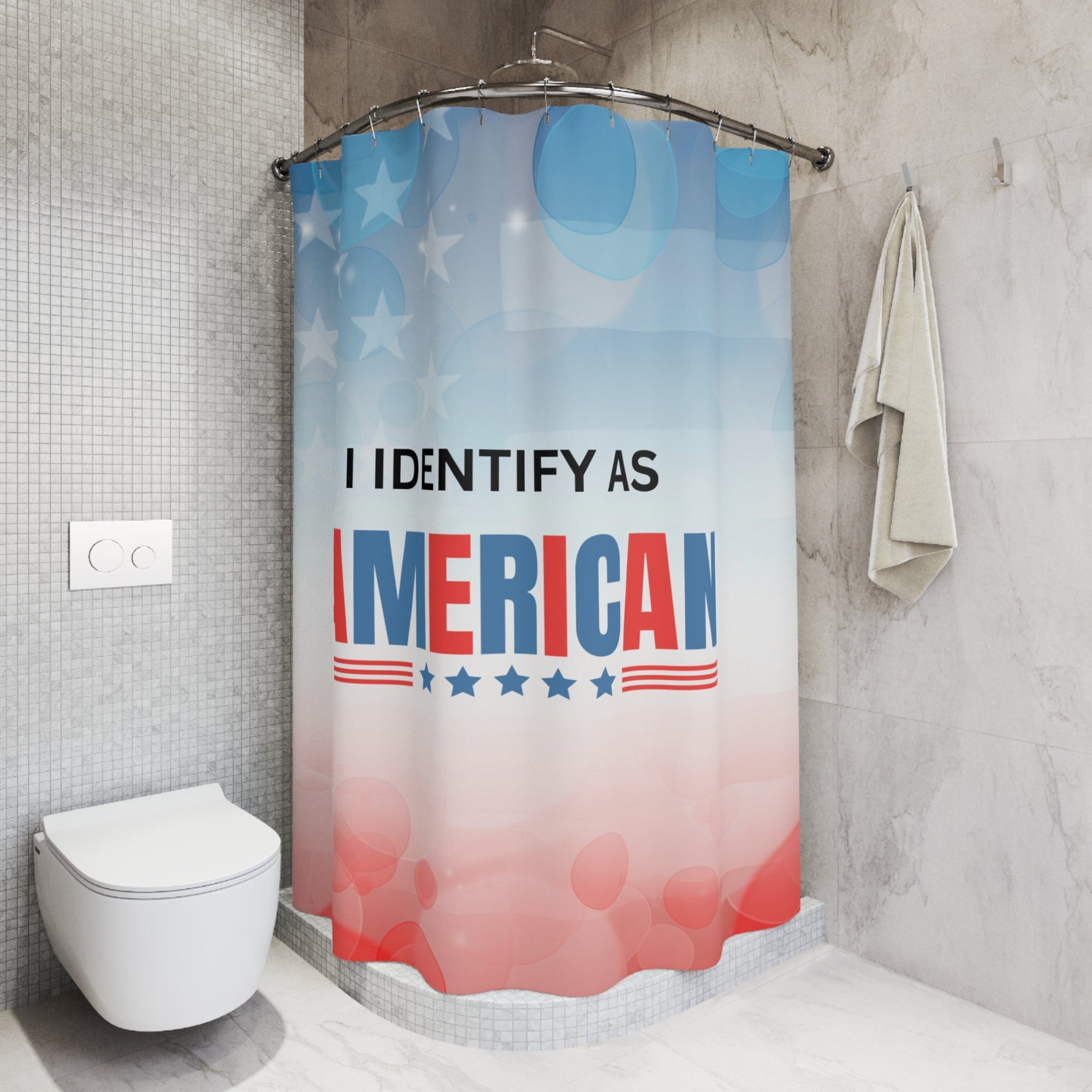 I Idenitfy as American Shower Curtain Printify