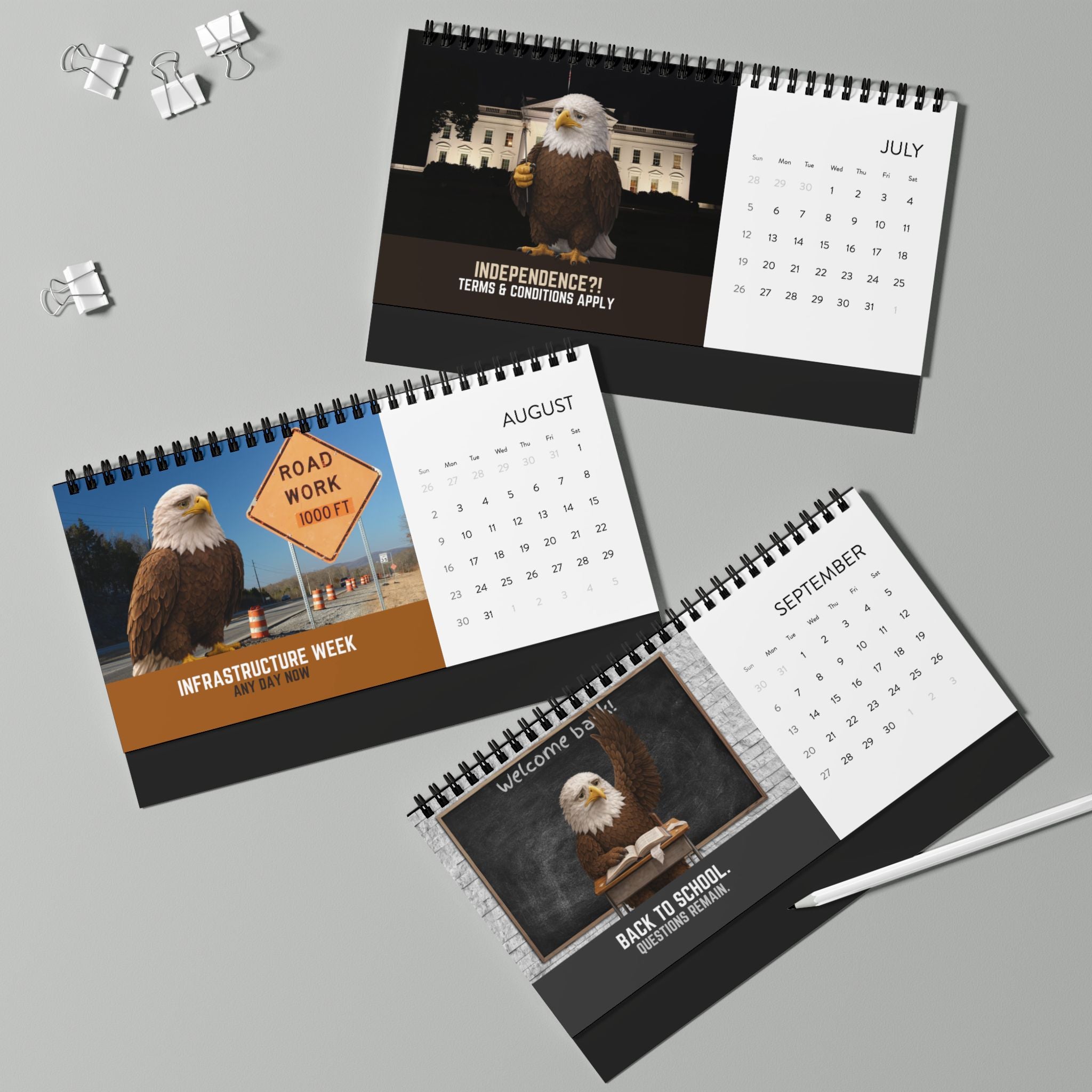 Feathers & Facts: Concerned Eagle Energy – 2026 Desk Calendar