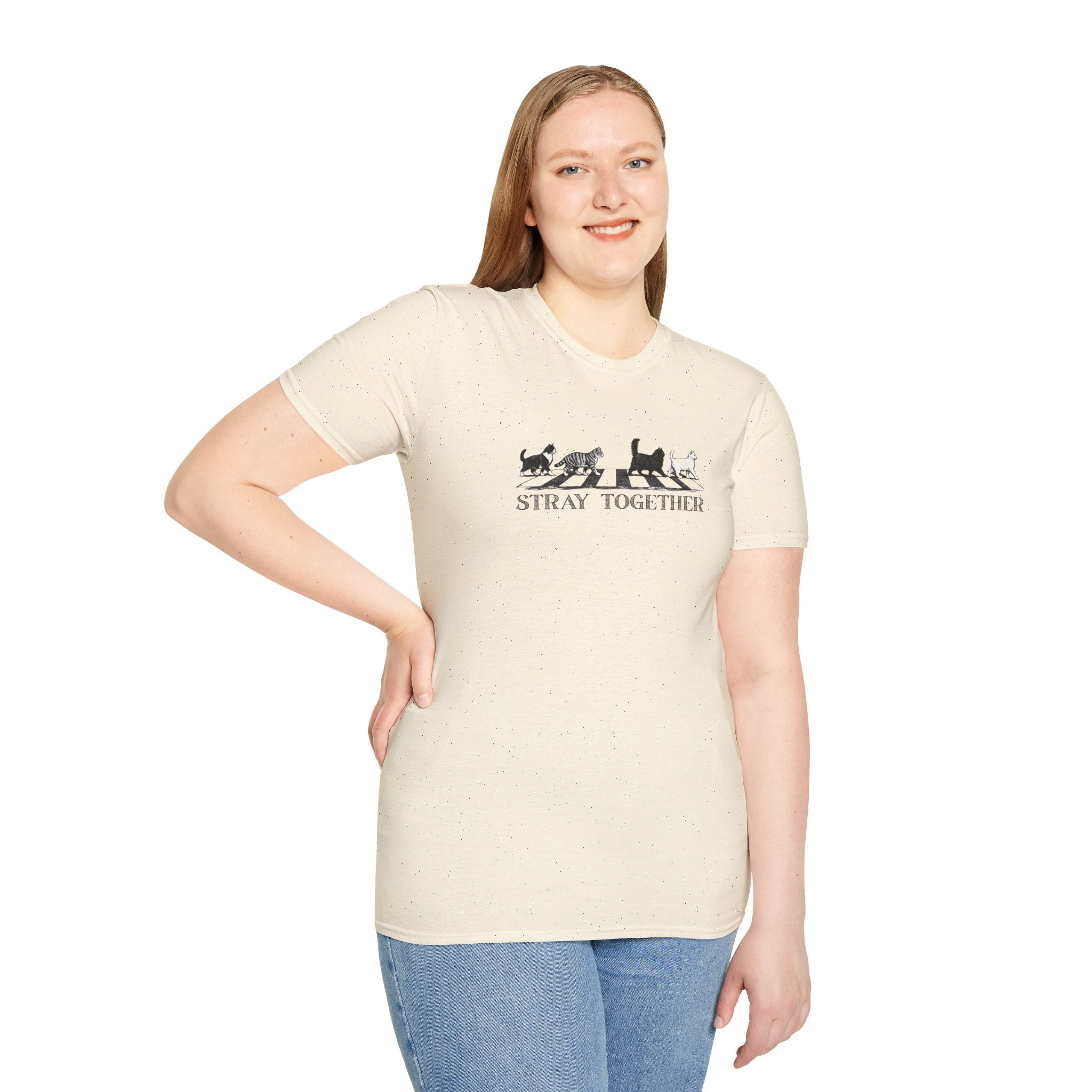 Stray Together Cat Crosswalk T-Shirt | Minimalist Cat Lover Graphic Tee