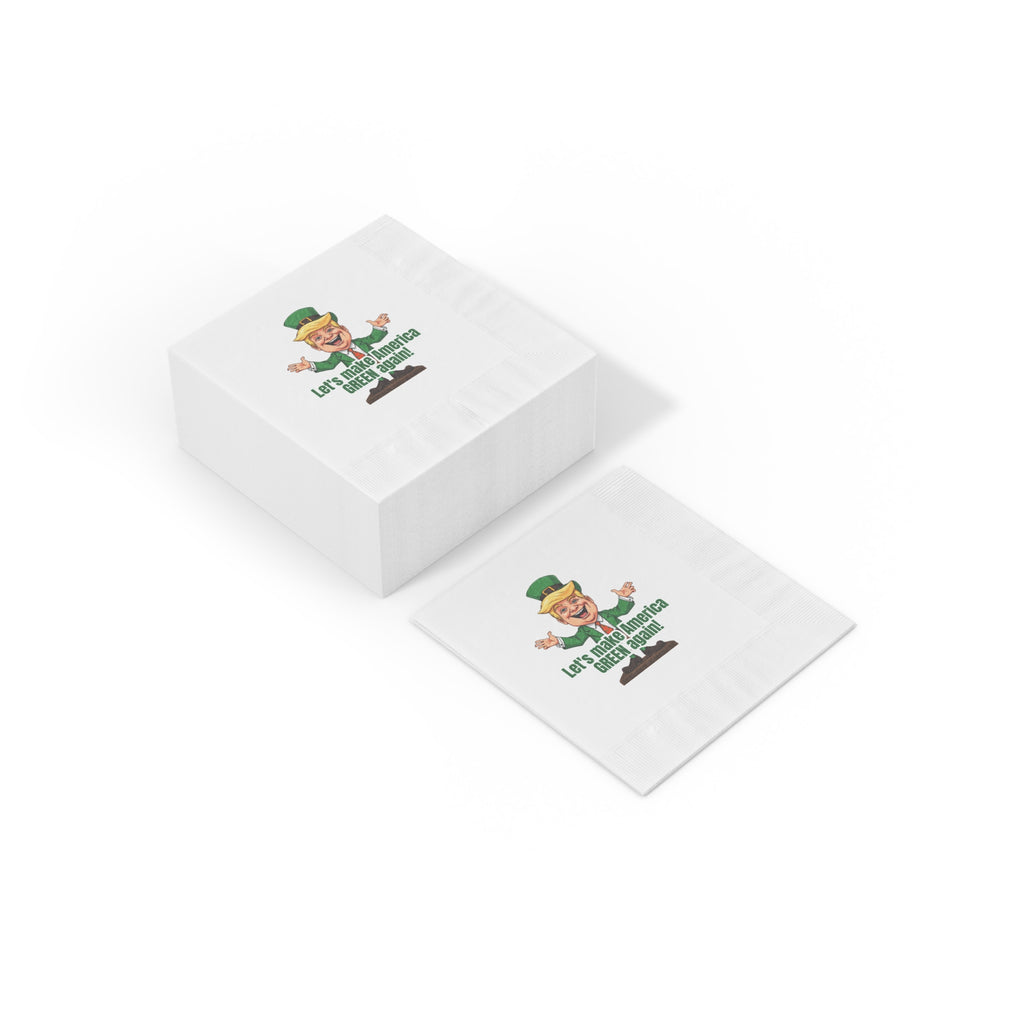 Parody St. Patrick's Day White Coined Napkins