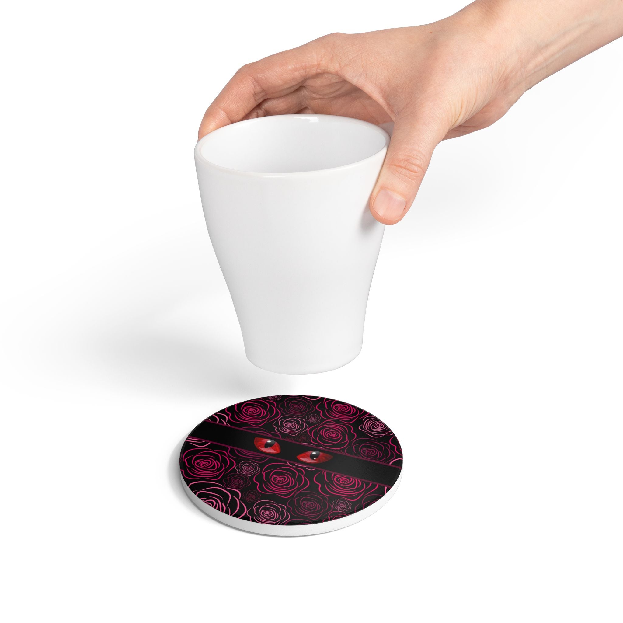Mystery Cat Eyes Ceramic Coaster