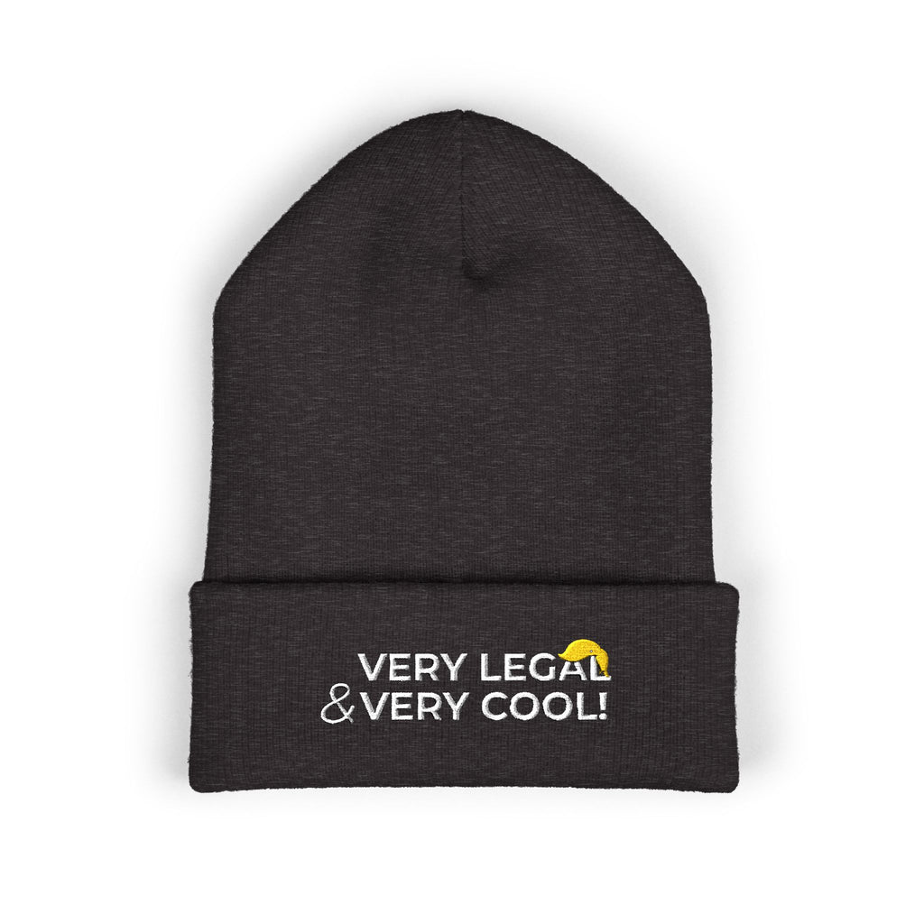 Very Legal & Very Cool Embroidered Knit Beanie – Political Parody Winter Hat