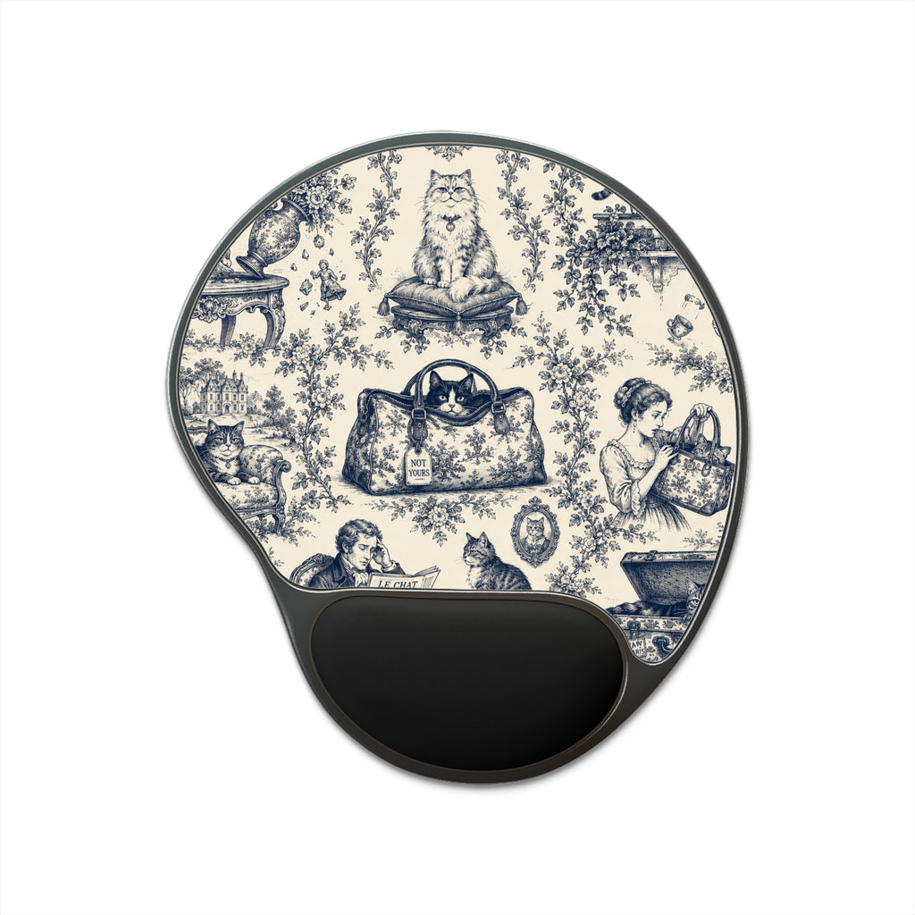 Not Yours Cat Toile Ergonomic Mouse Pad