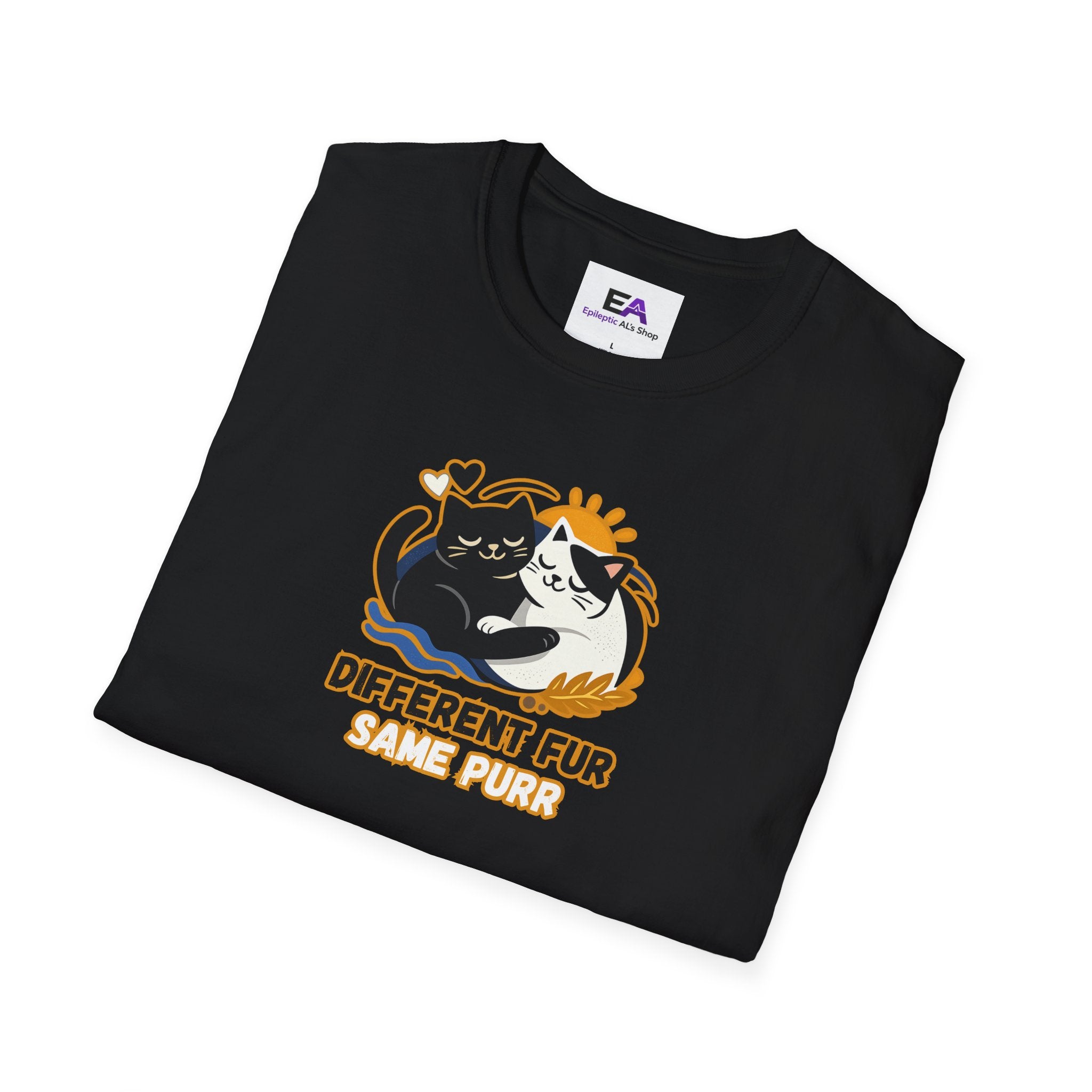 Different Fur, Same Purr Cat Unity T-Shirt | Kindness & Harmony Tee