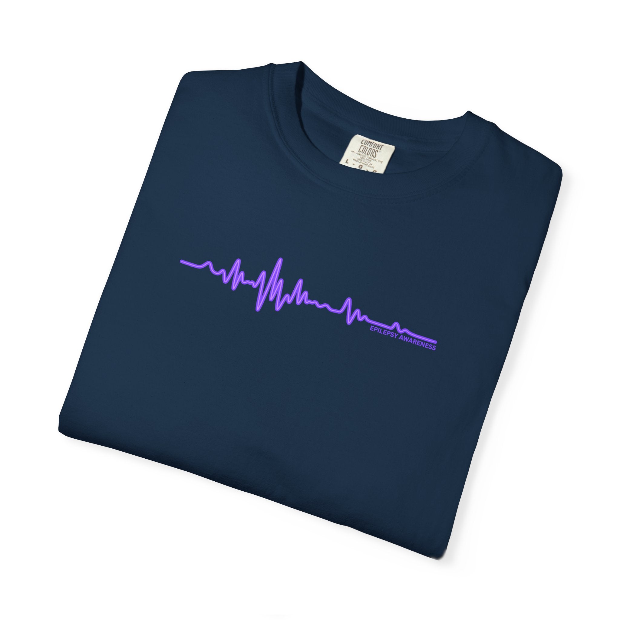 Minimalist Epilepsy Awareness EEG Wave Unisex T-Shirt – Purple Line Design