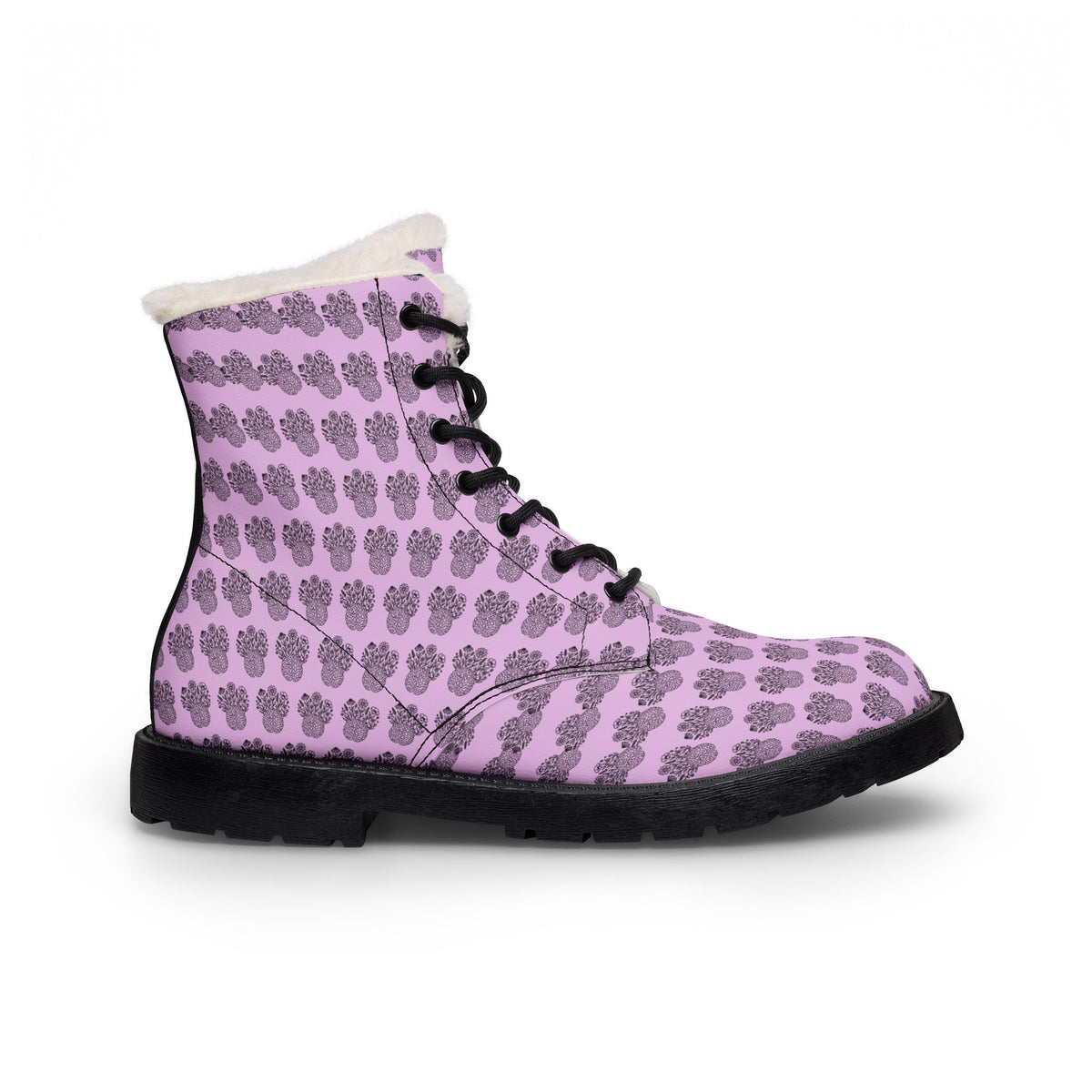 Beautifully Unpredictable Epilepsy Awareness Brain & Flowers Fur-Lined Boots