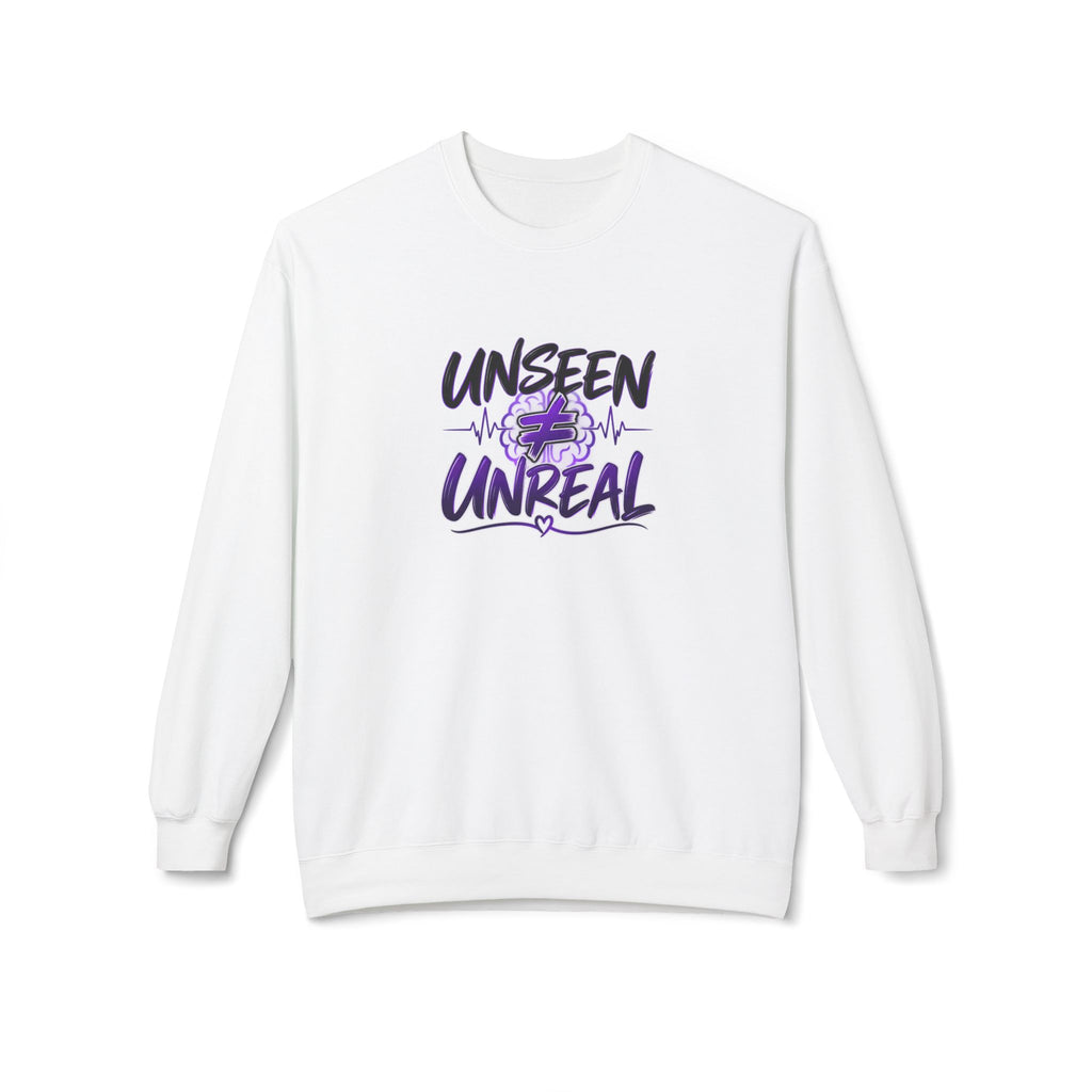 Unseen ≠ Unreal Epilepsy Awareness Crewneck Sweatshirt