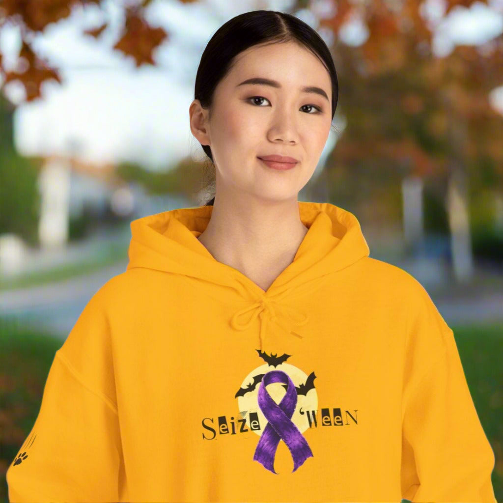 Cozy Halloween Purple Ribbon Hoodie