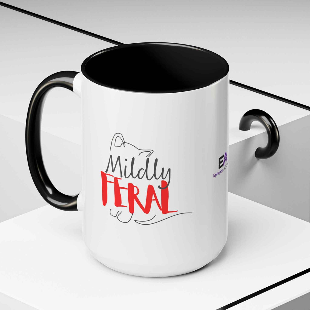 Mildly Feral Cat Accent Mug – Funny Cat Lover Coffee Mug (11oz/15oz)
