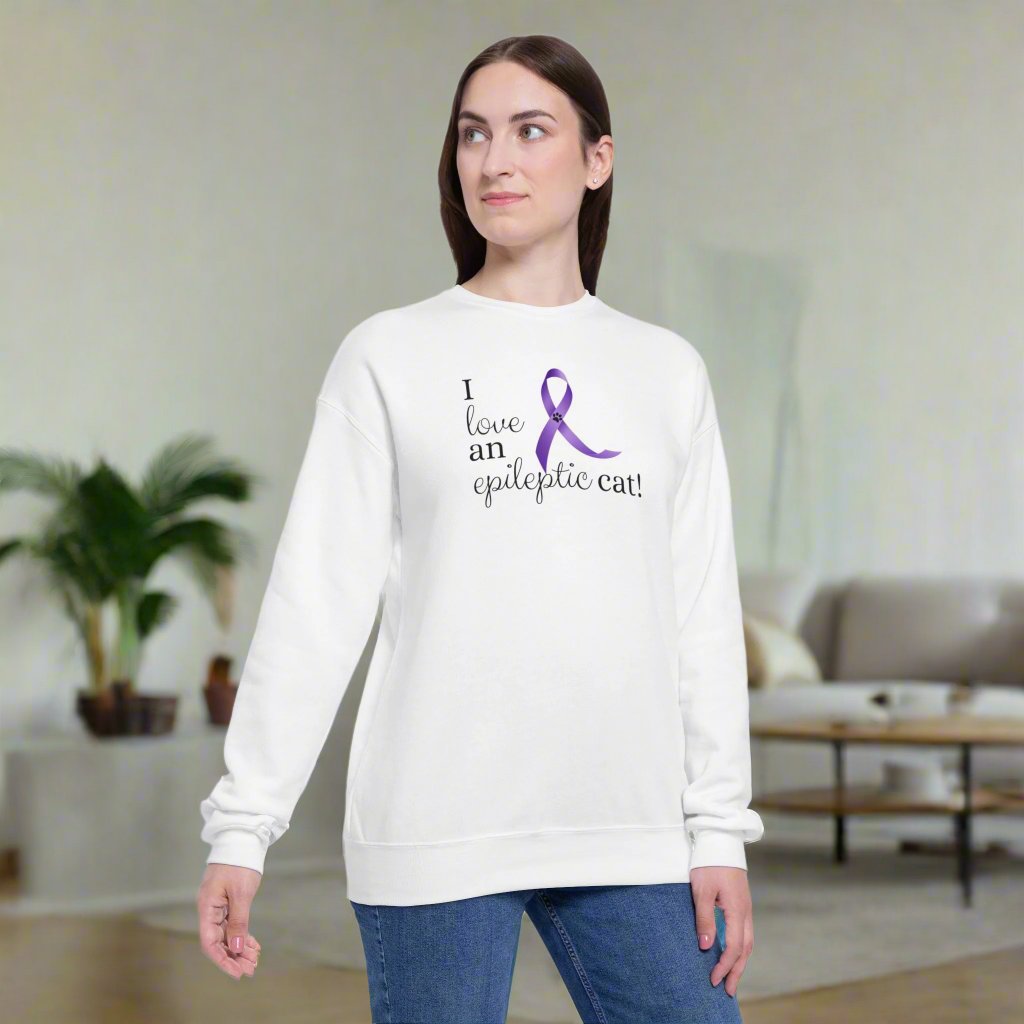 I Love an Epileptic Cat Women's Drop Shoulder Sweatshirt - EpiAl's Shop