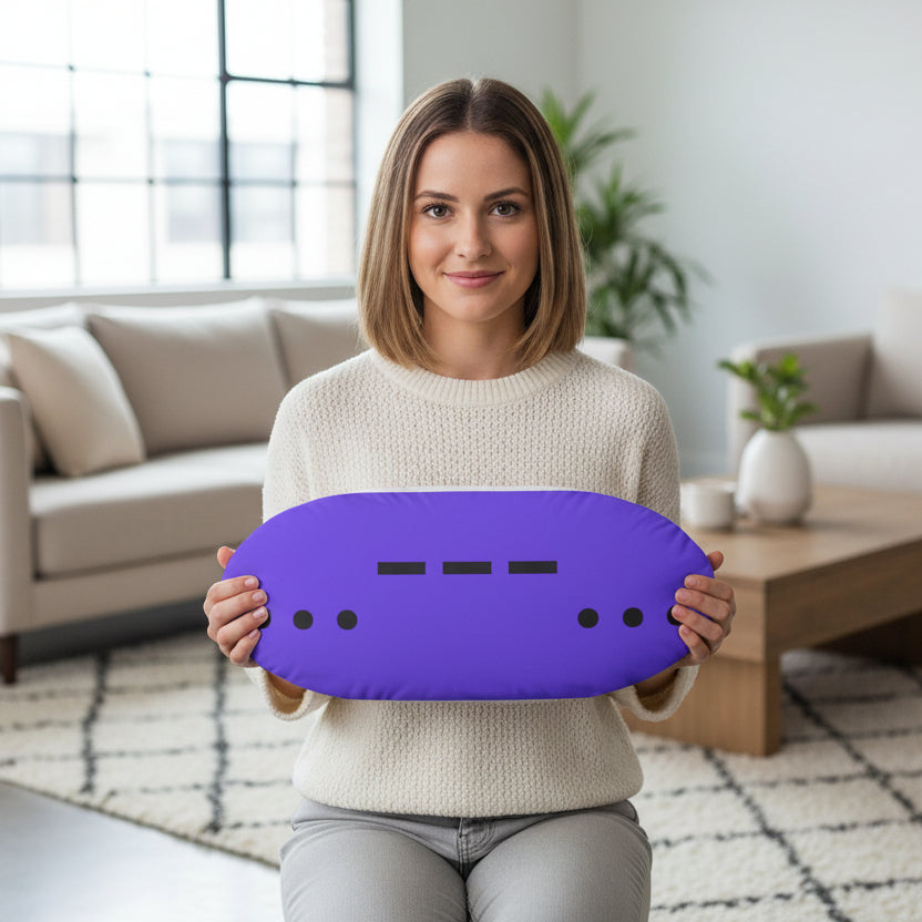 SOS Morse Code Shaped Pillow | Epilepsy Awareness Purple Accent Cushion