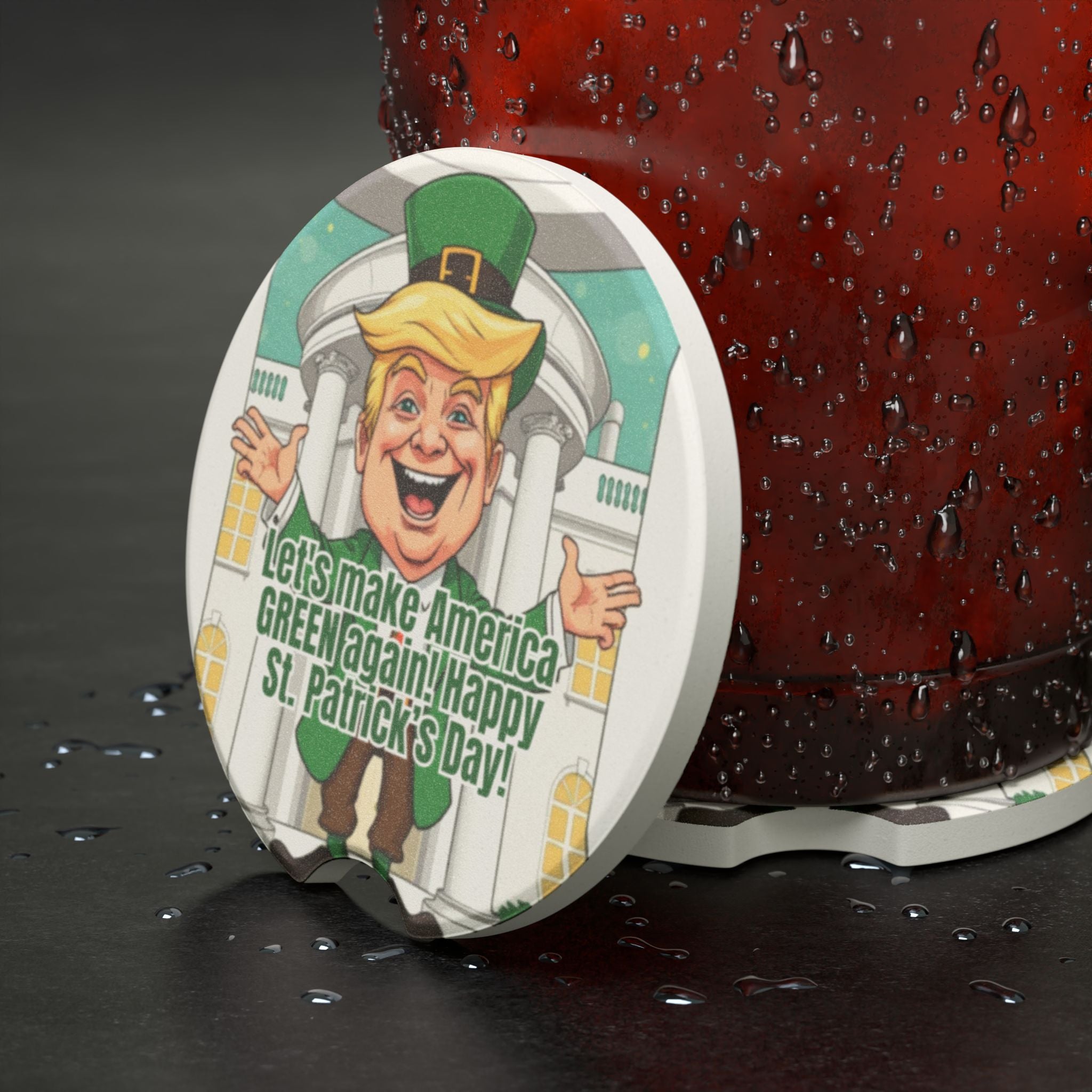 Make America Green Again Soapstone Car Coaster