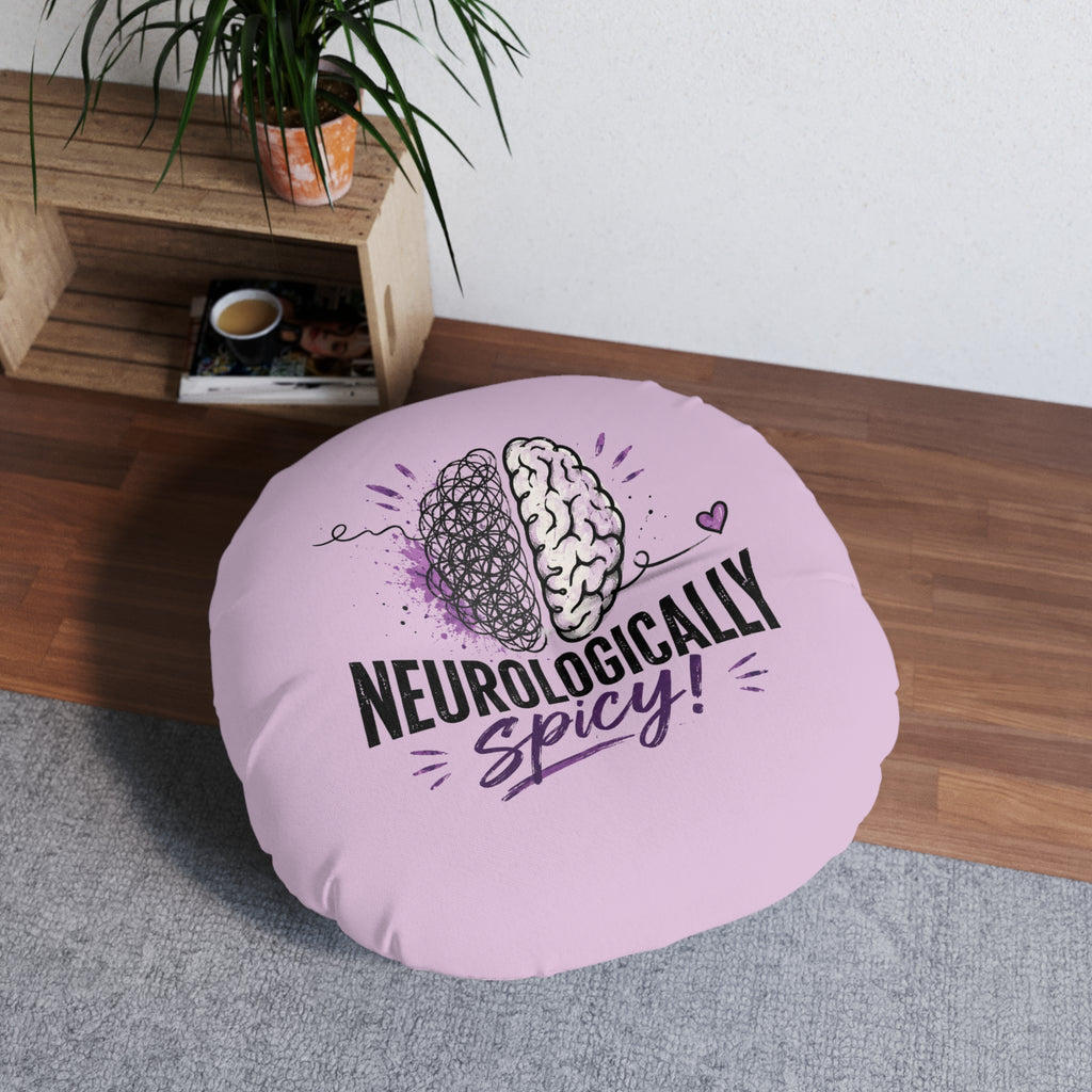 Neurologically Spicy Epilepsy Awareness Round Floor Pillow (Lavender)