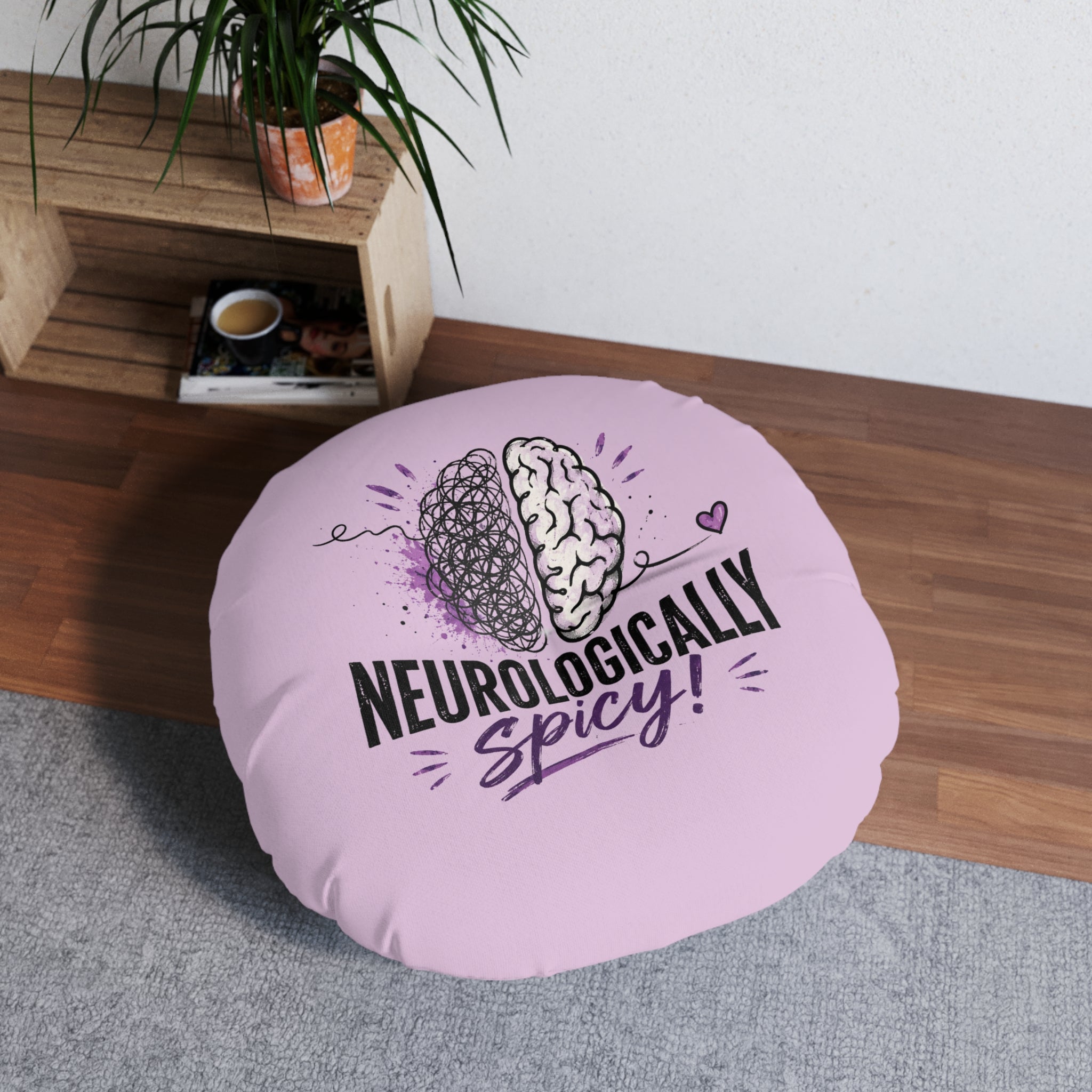 Neurologically Spicy Epilepsy Awareness Round Floor Pillow (Lavender)
