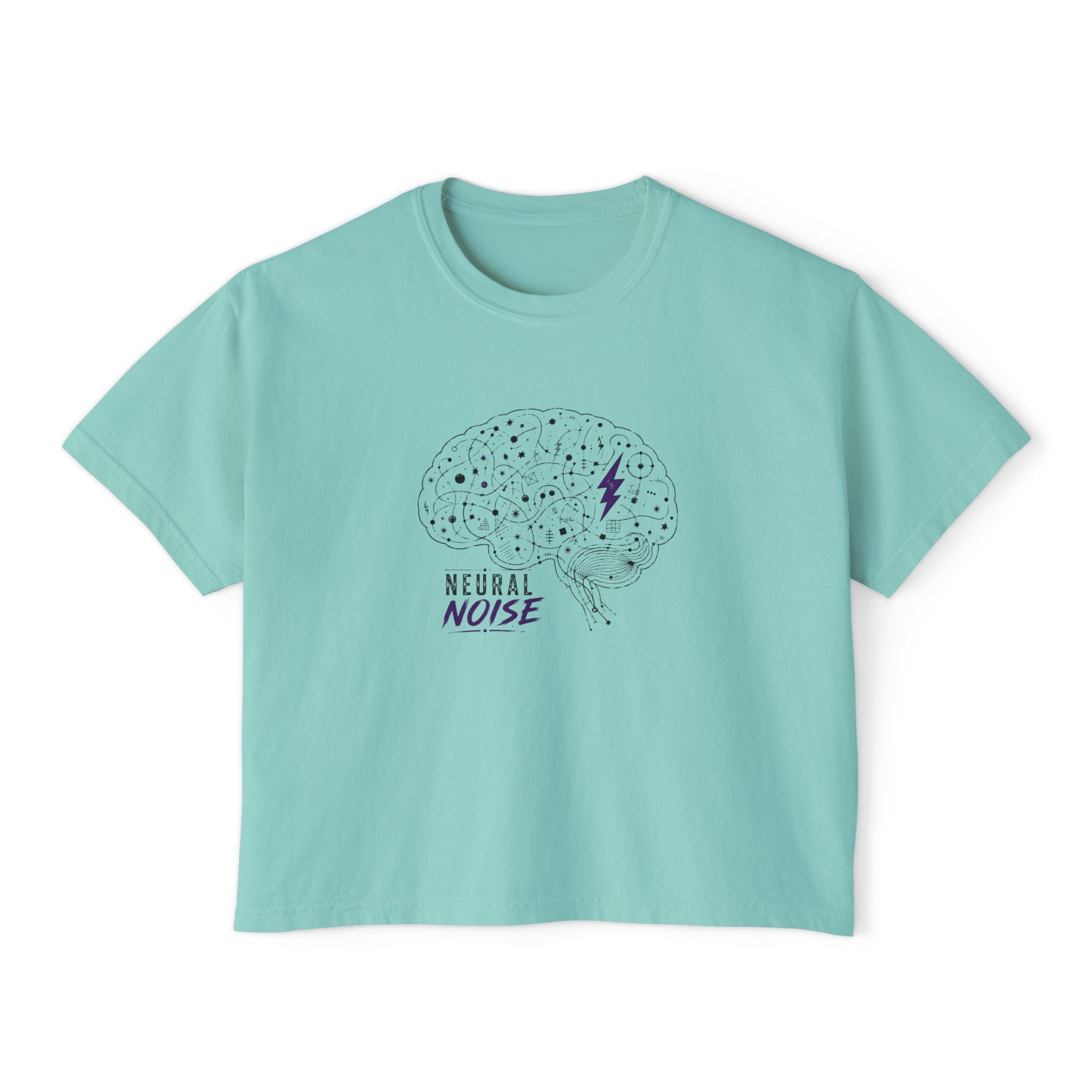 Neural Noise Boxy Crop T-Shirt | Abstract Brain Epilepsy Awareness Graphic Tee