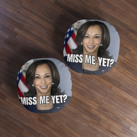 Round Tufted Floor Pillow - 'Miss Me Yet?' Statement Cushion
