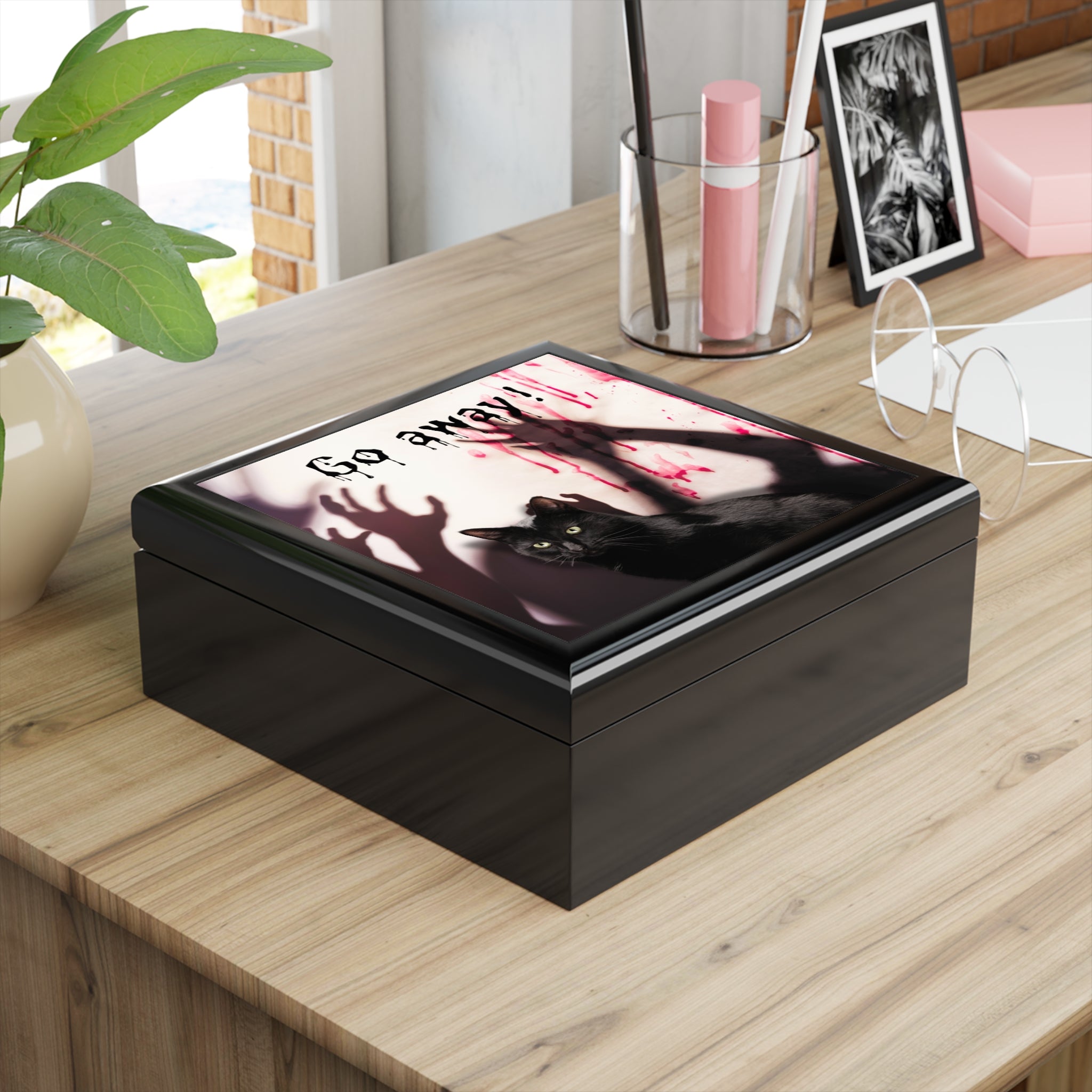 Photo depicting the ​Go Away Jewelry Box from EpiAl's Shop.