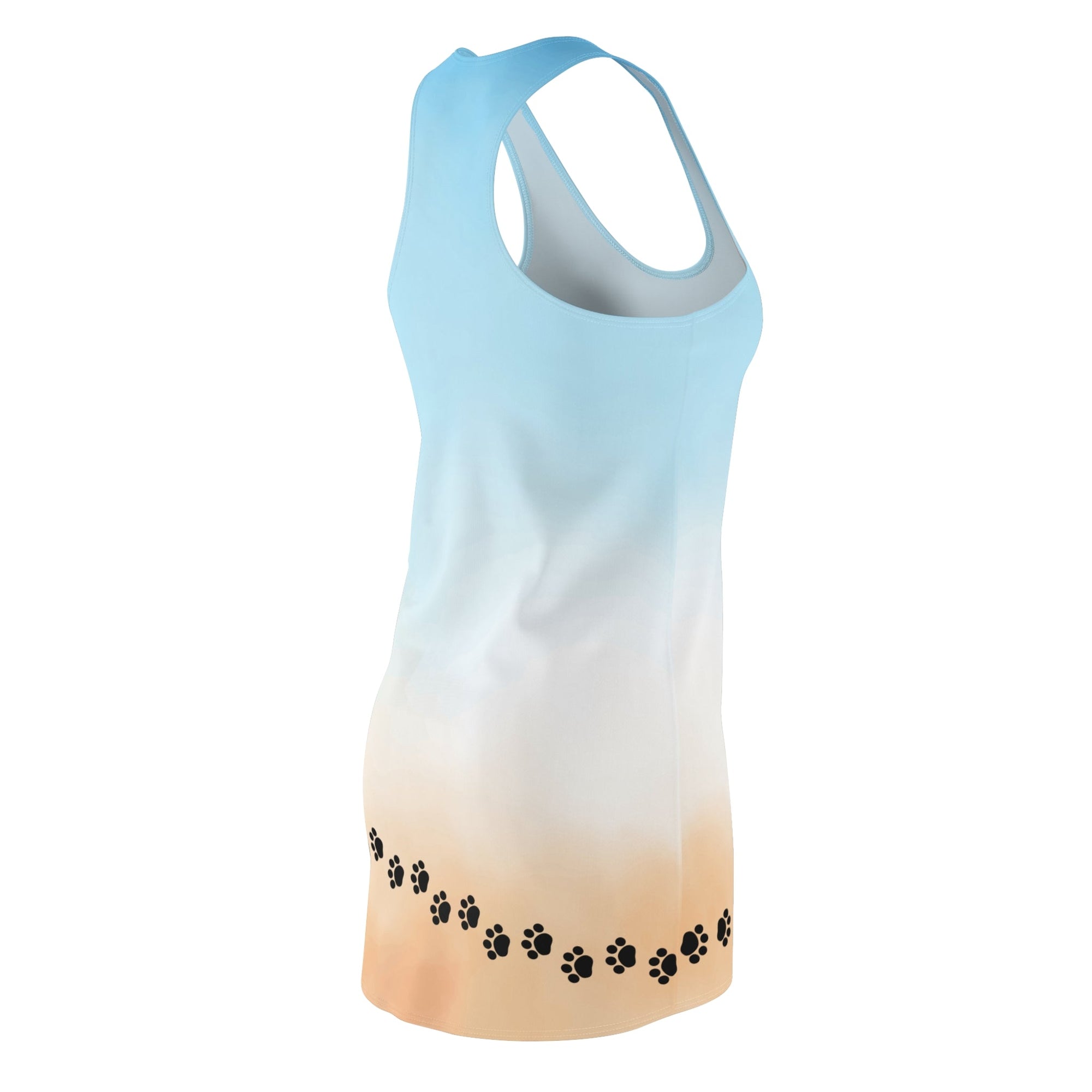 Paw Print Women's Racerback Dress - Beach Vibes for CatLovers Printify