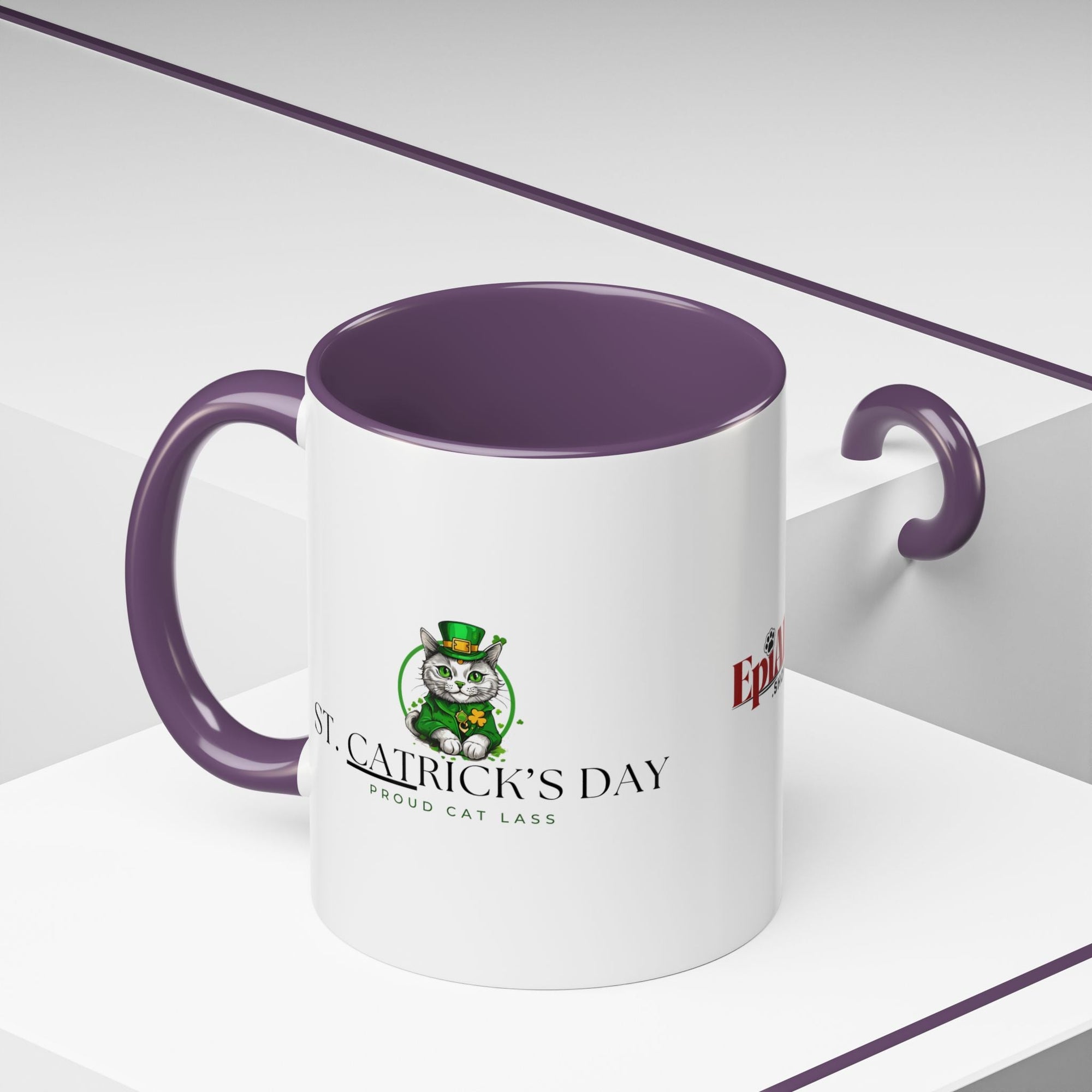 St. Patrick's Day Cat Coffee Mug - Proud Cat Lass Design Printify