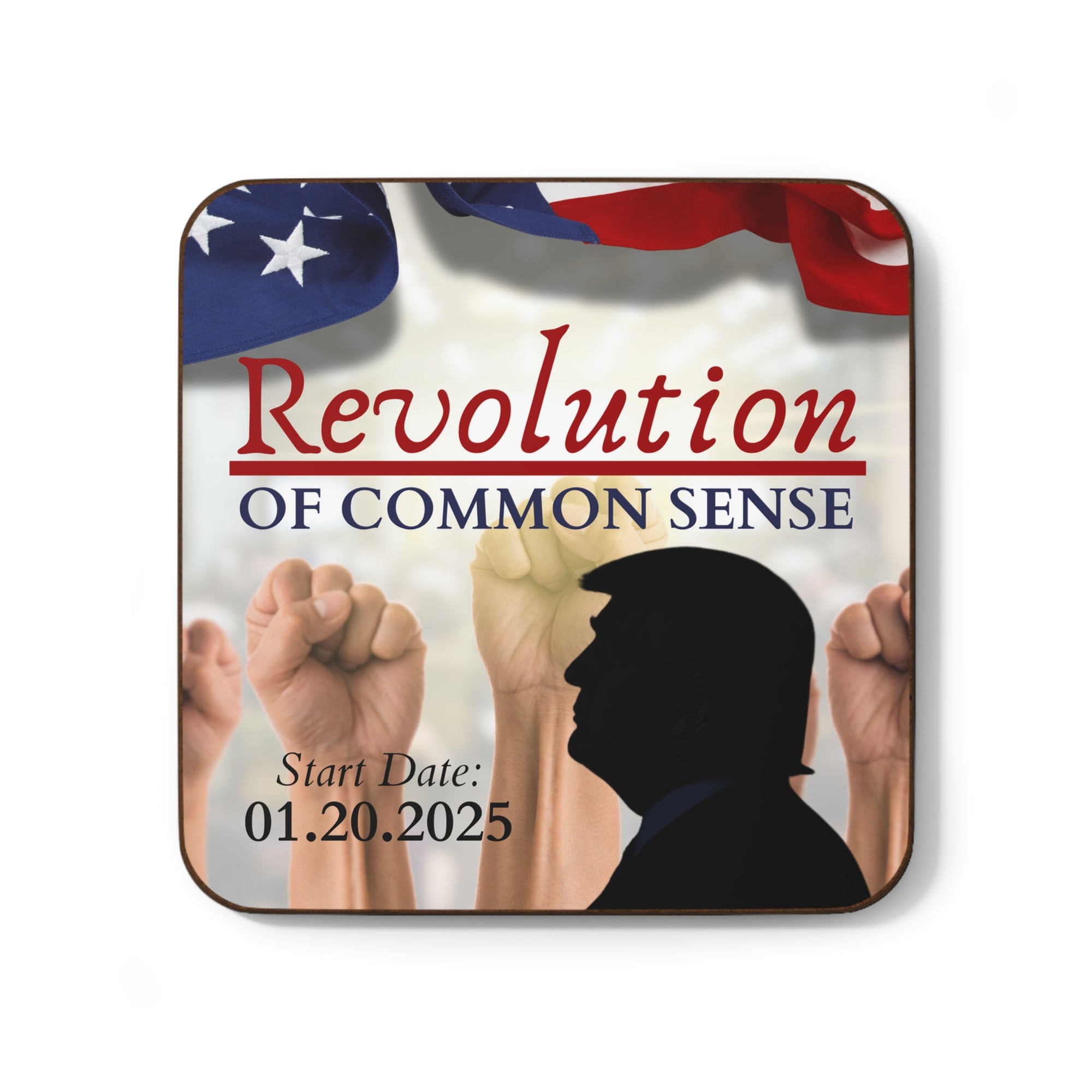 Trump Revolution of Common Sense Hardboard Back Coaster
