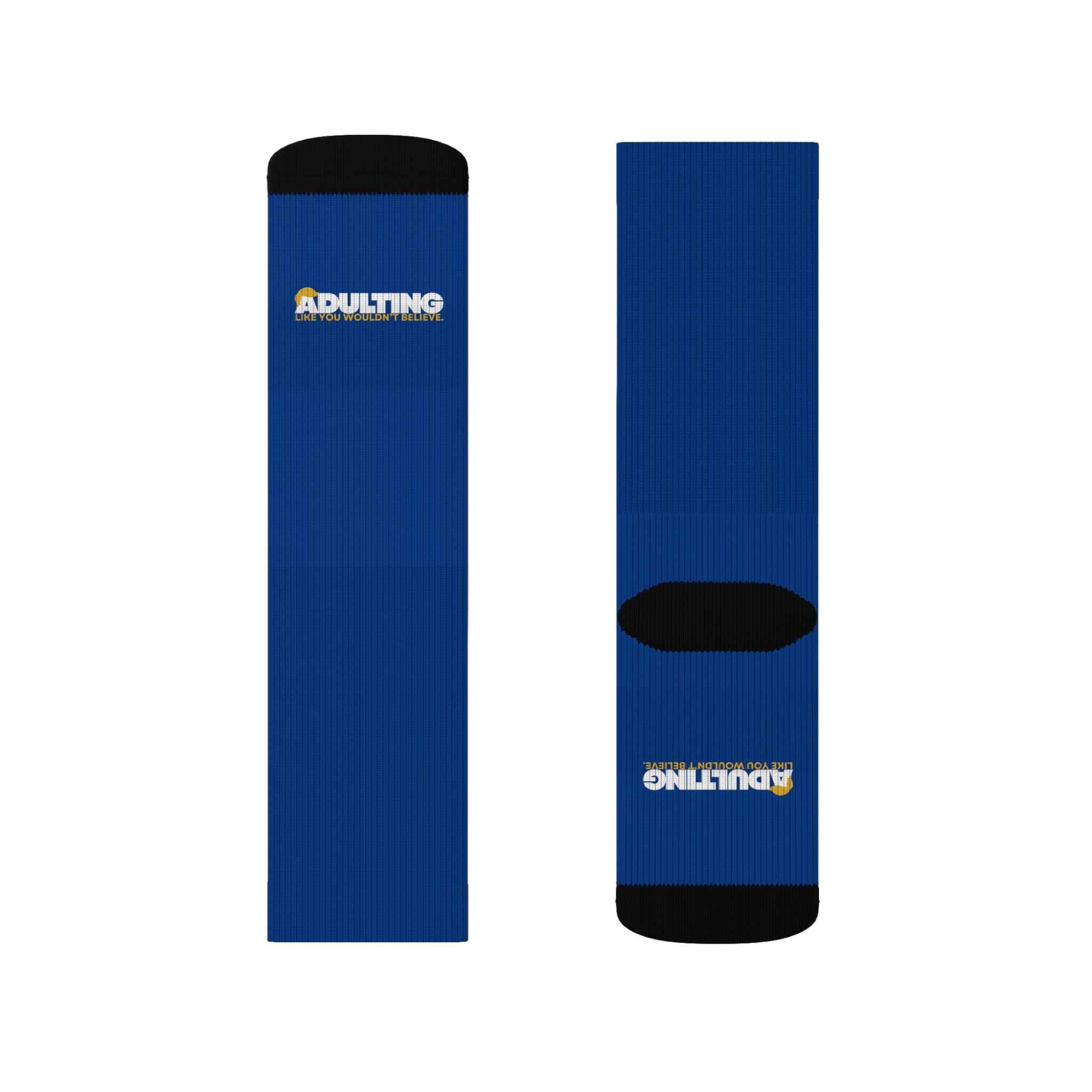 Adulting Like You Wouldn’t Believe Political Parody Crew Socks