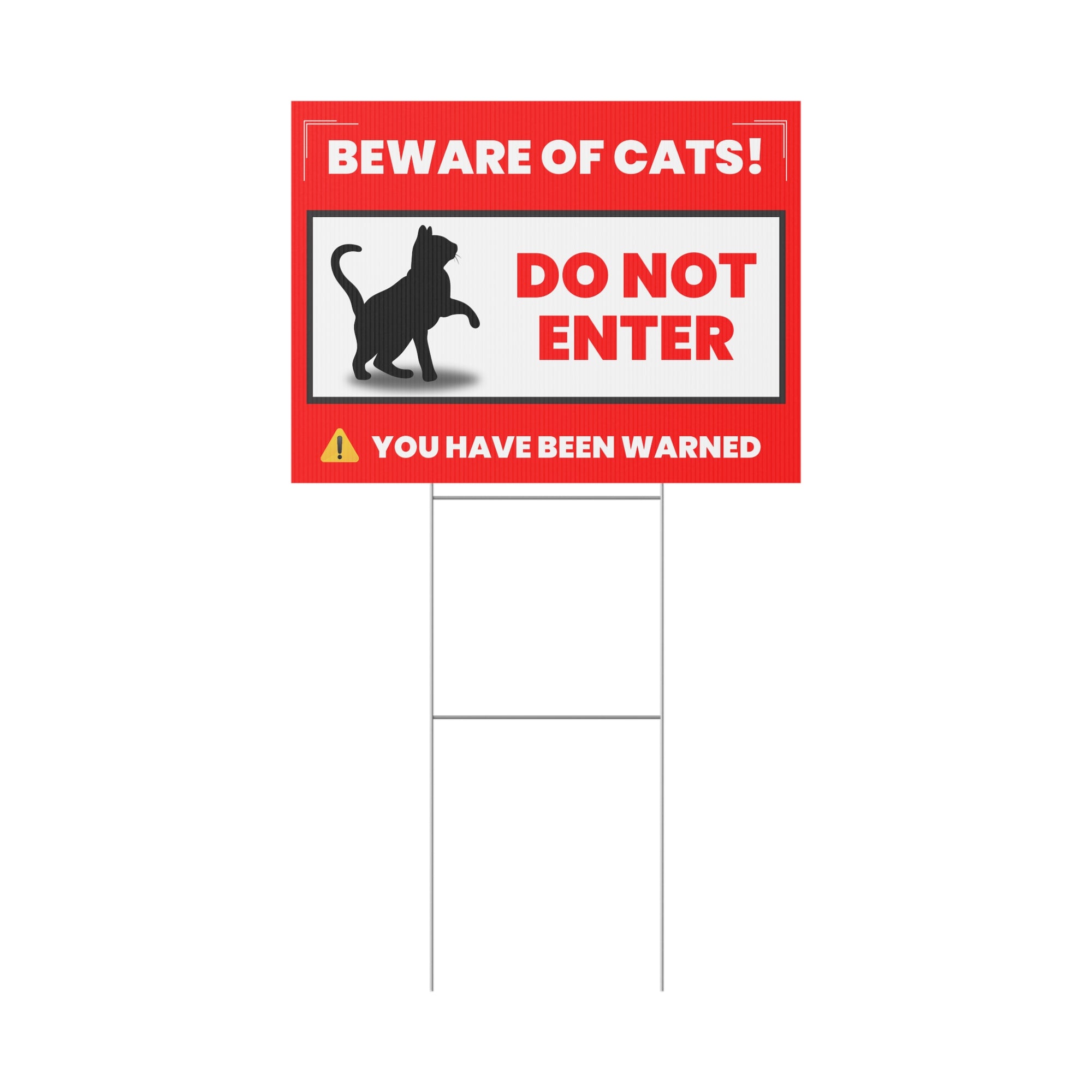 Beware of Cats Yard Sign | Funny Outdoor Decor | Do Not Enter Warning