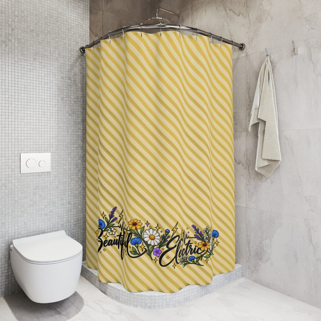 Beautiful Electric Epilepsy Awareness Floral Shower Curtain