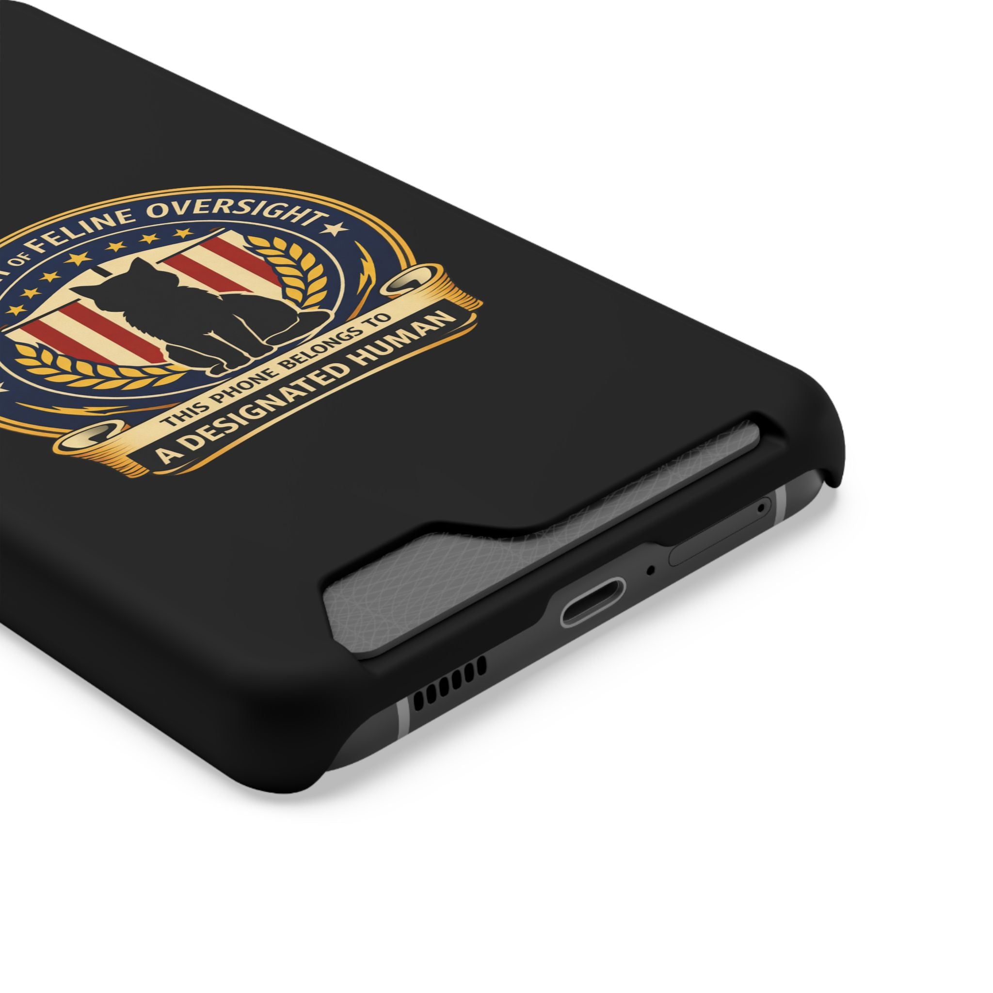Department of Feline Oversight iPhone Case – “Designated Human” Official Seal, MagSafe Slim Case with Card Slot
