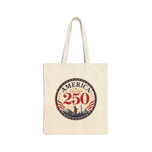 America: Season 250 Patriotic Canvas Tote Bag | USA Anniversary Carryall