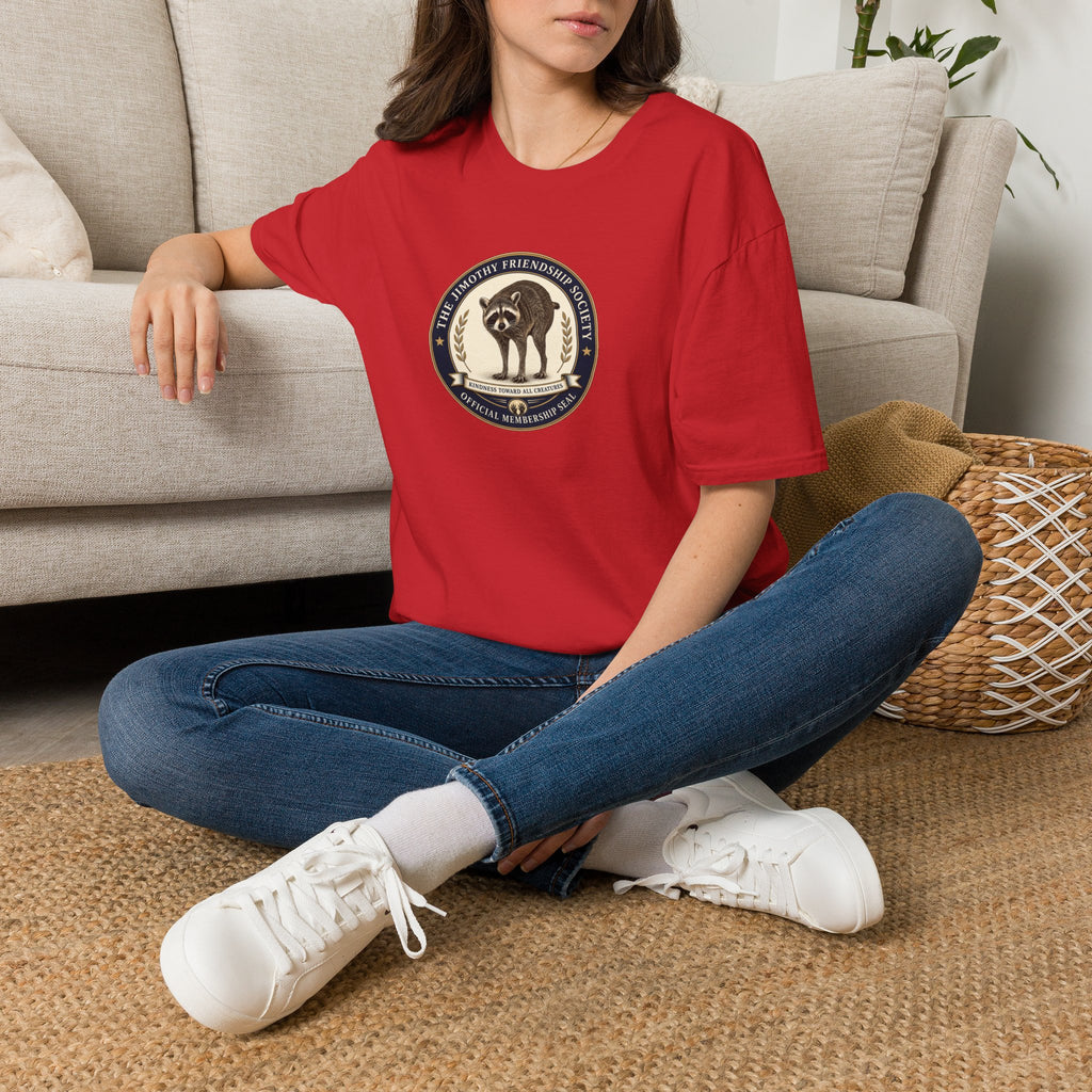 The Jimothy Friendship Society T-Shirt | Raccoon Membership Seal Tee