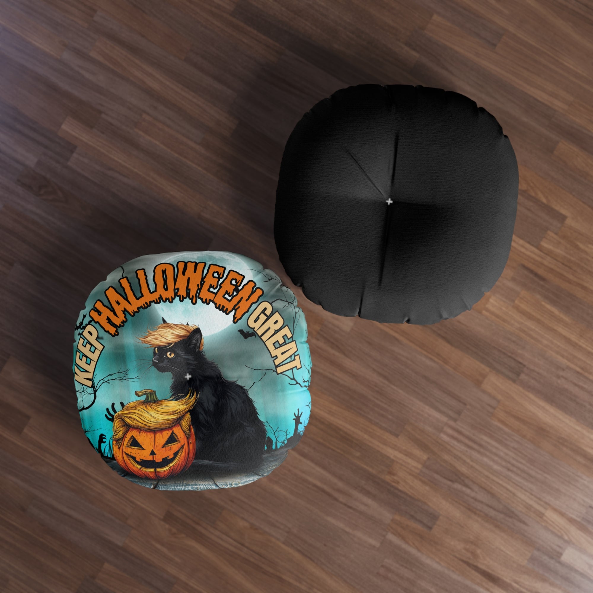 Keep Halloween Great Tufted Floor Pillow, Round