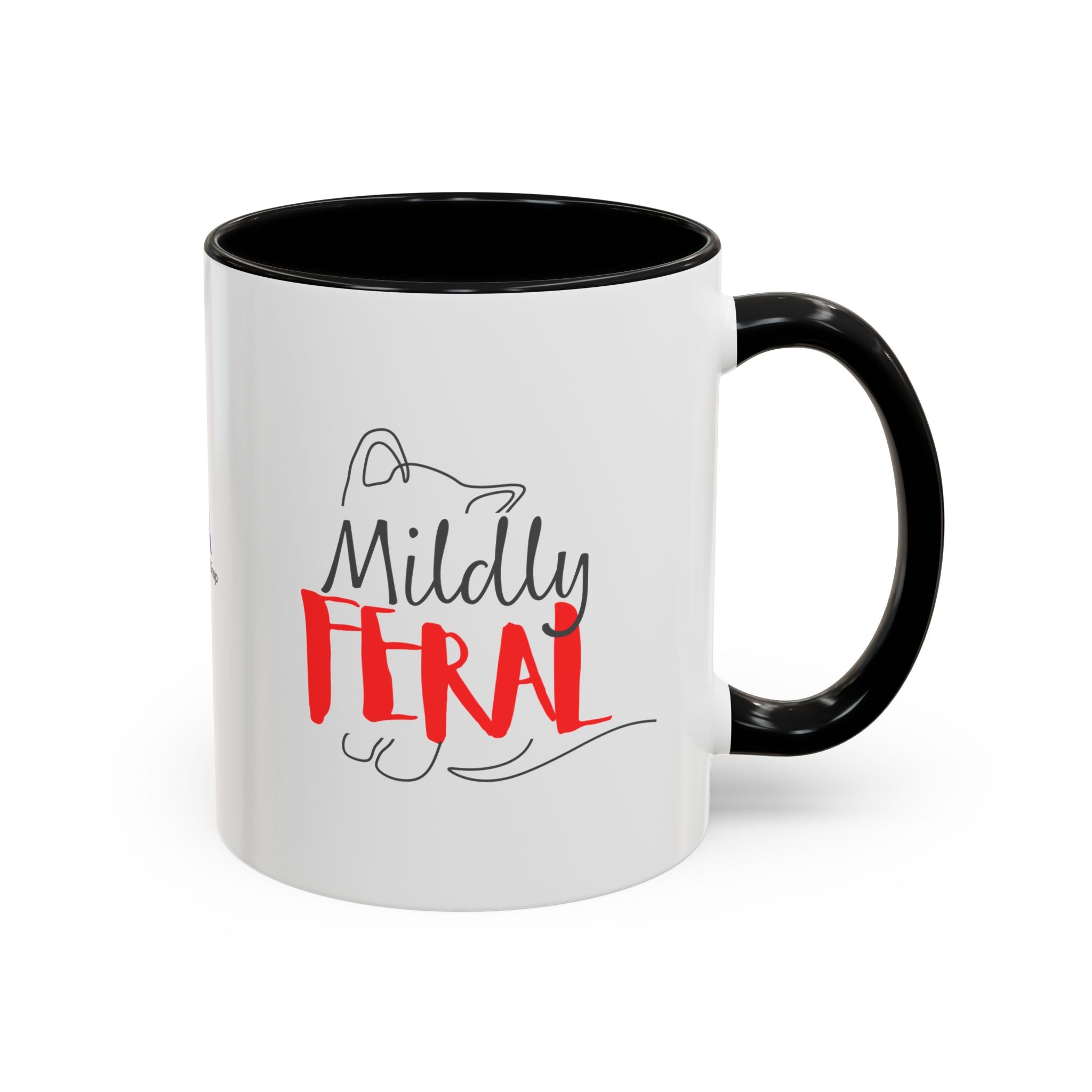 Mildly Feral Cat Accent Mug – Funny Cat Lover Coffee Mug (11oz/15oz)