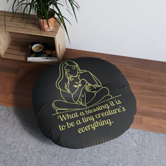 Tiny Creature Tufted Floor Pillow, Round