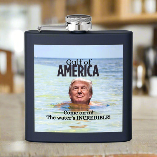 Funny Stainless Steel Flask - Gulf of America - Perfect for Parties & Gifts
