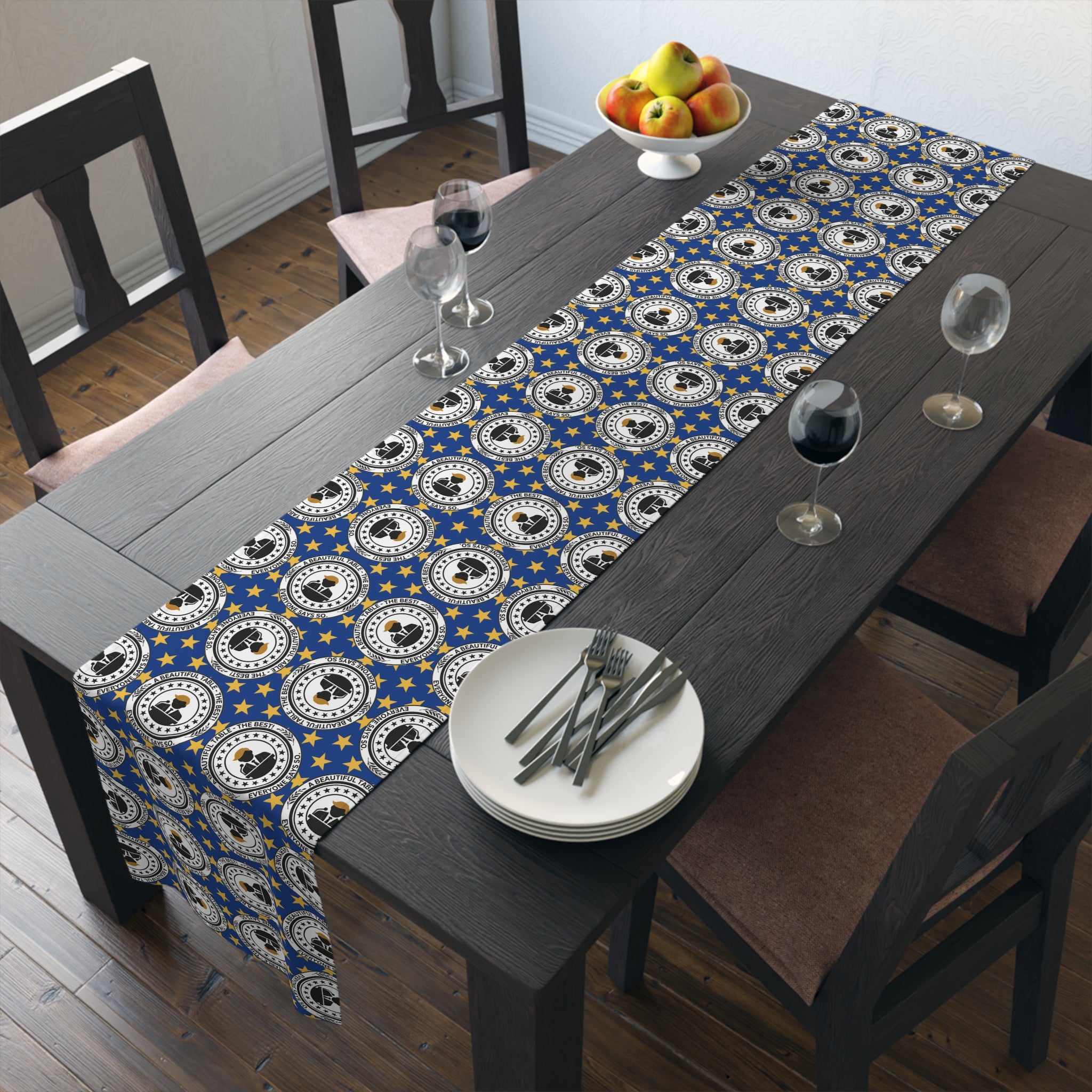 A Beautiful Table Table Runner – Faux Official Parody Seal Pattern