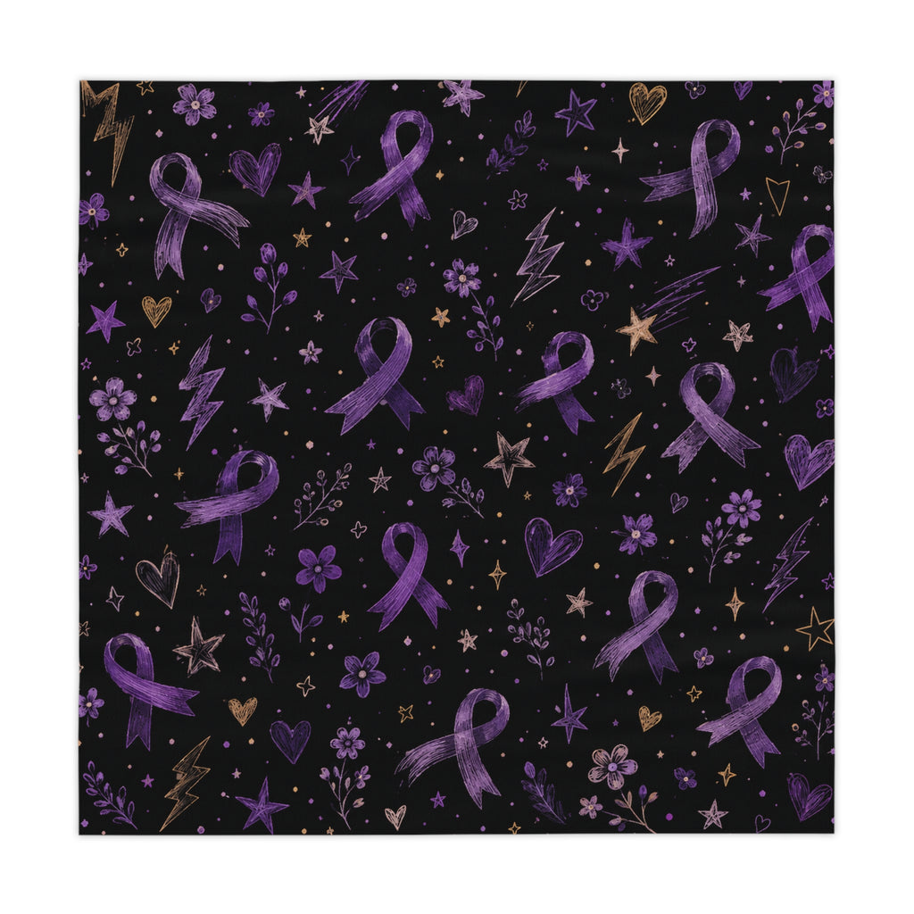 Purple Ribbon Garden Epilepsy Awareness Tablecloth