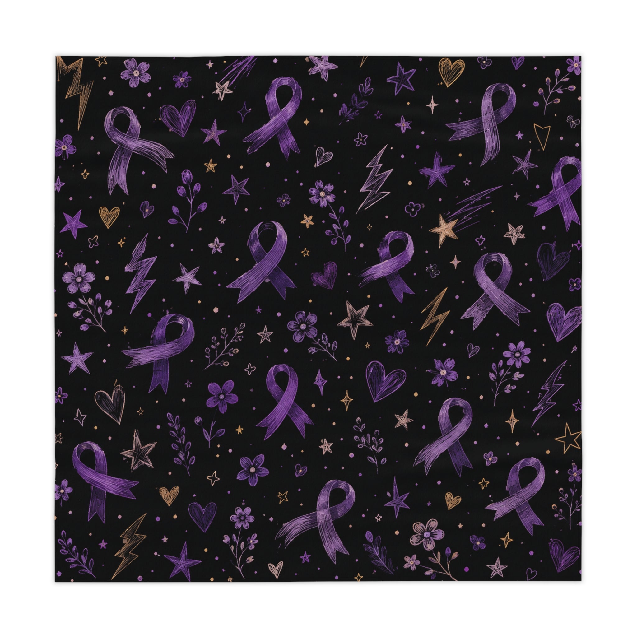 Purple Ribbon Garden Epilepsy Awareness Tablecloth