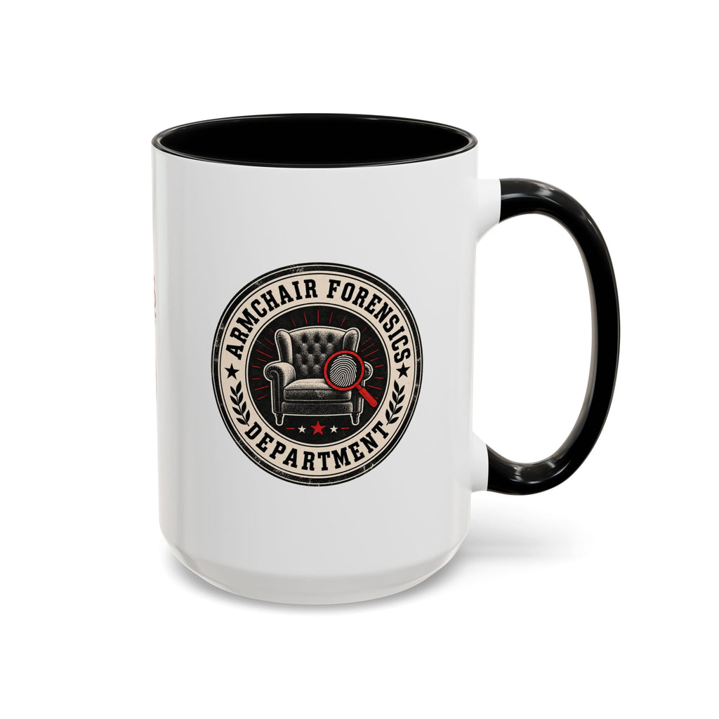 Armchair Forensics Department Accent Coffee Mug, True Crime Mug, 11 oz & 15 oz