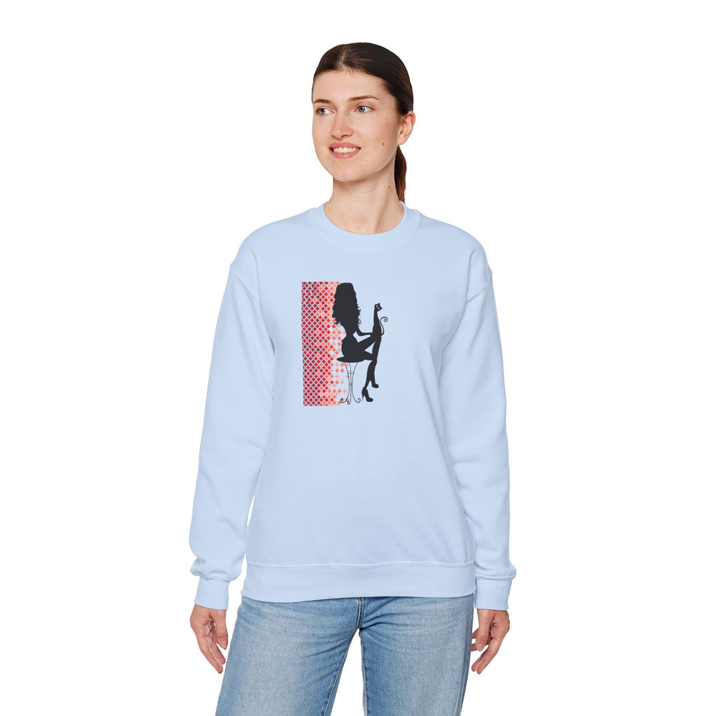 Poised Cat Lady Heavy Blend™ Crewneck Sweatshirt