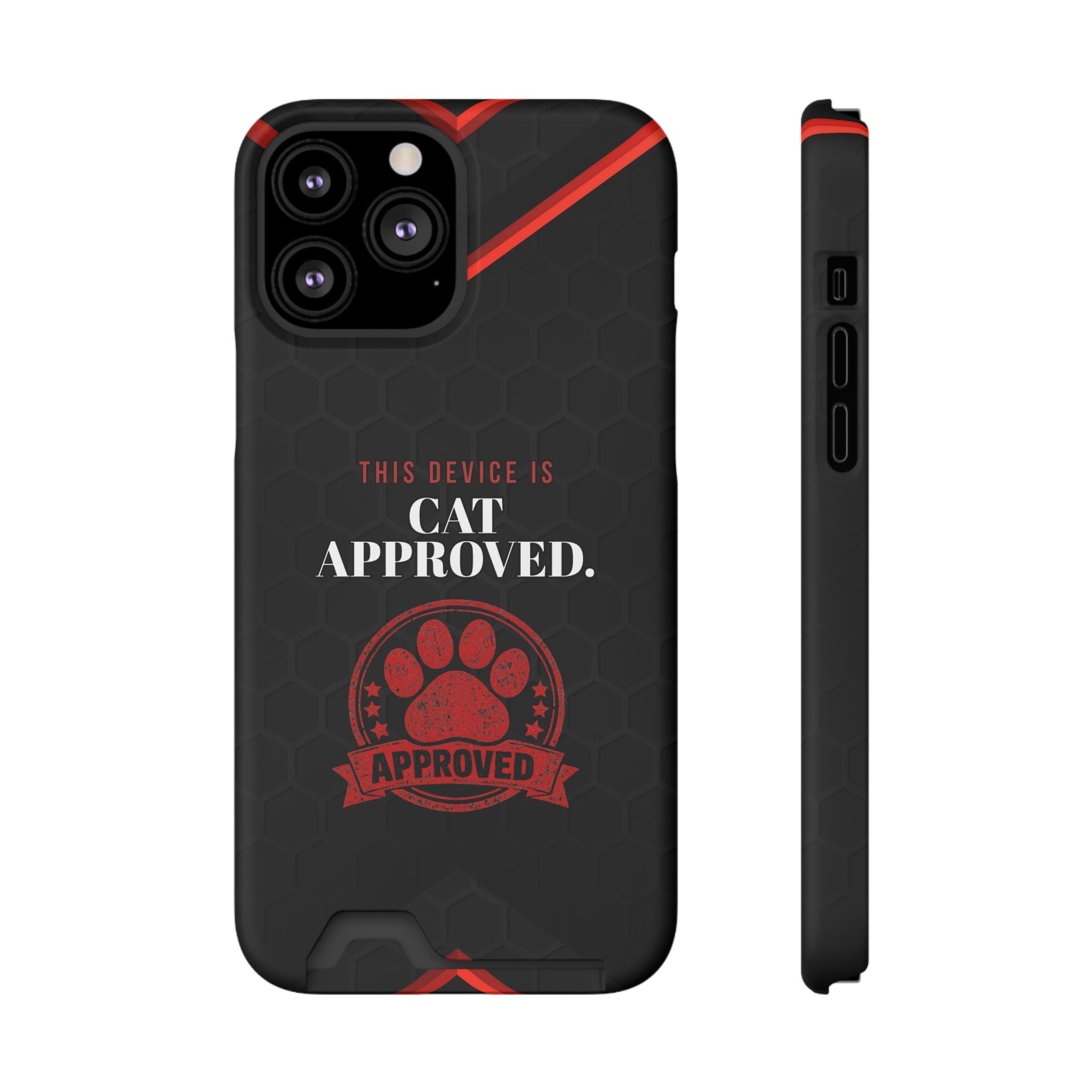 This Device Is Cat Approved iPhone Case – Paw Stamp Design