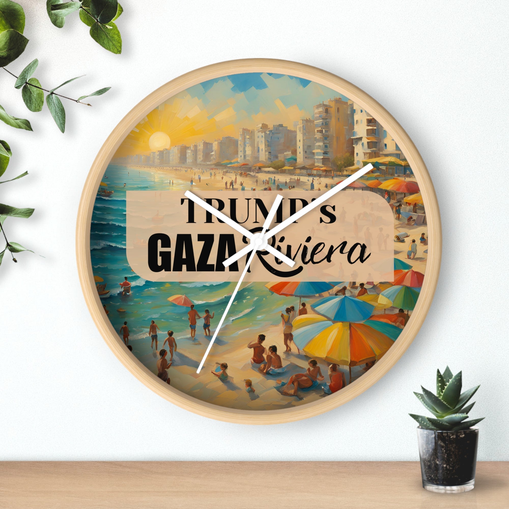 Trump's Gaza Riviera Seaside Wall Clock