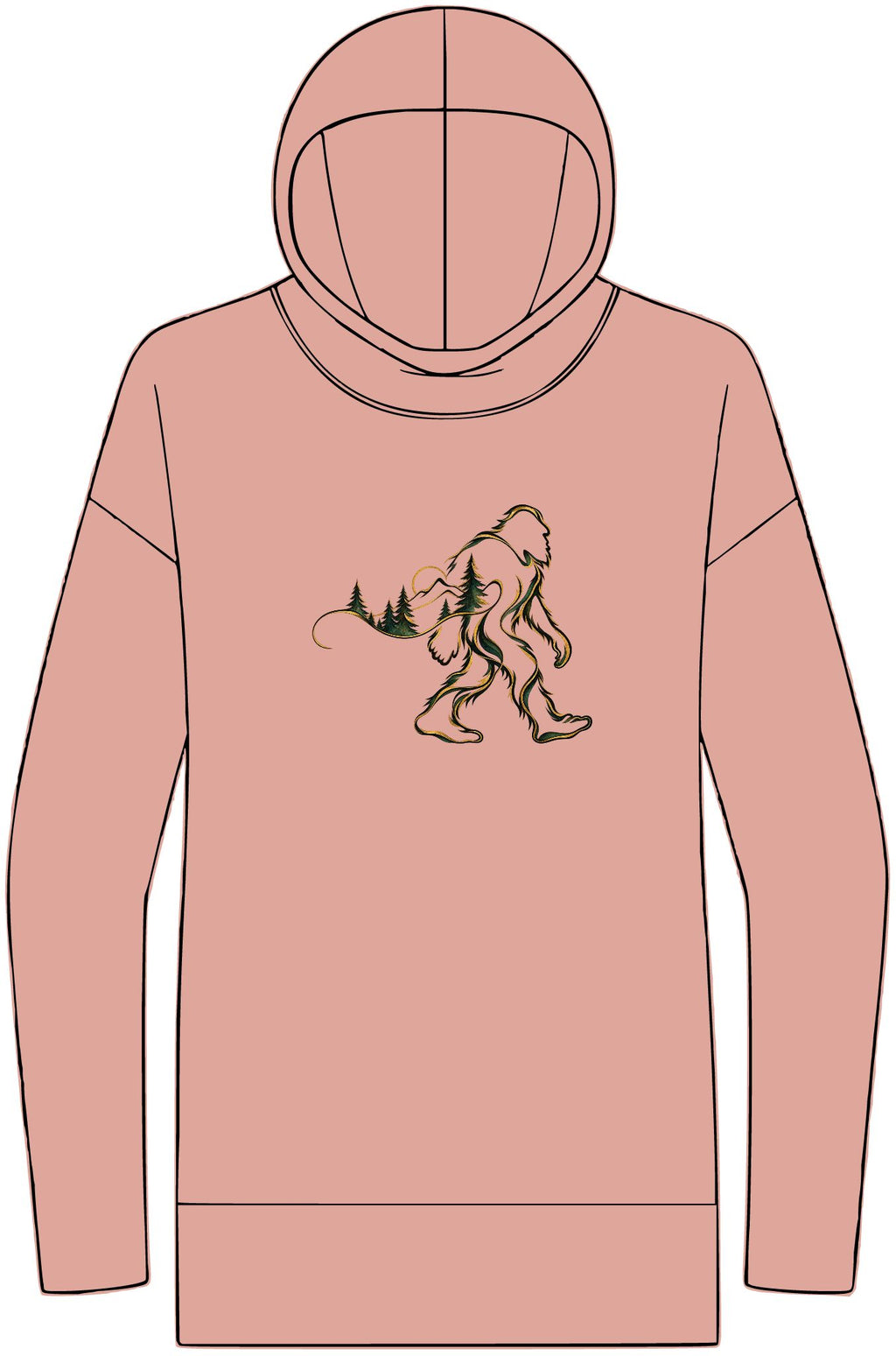 Barely There Bigfoot Women's Lightweight Hoodie | Abstract Sasquatch Forest Art