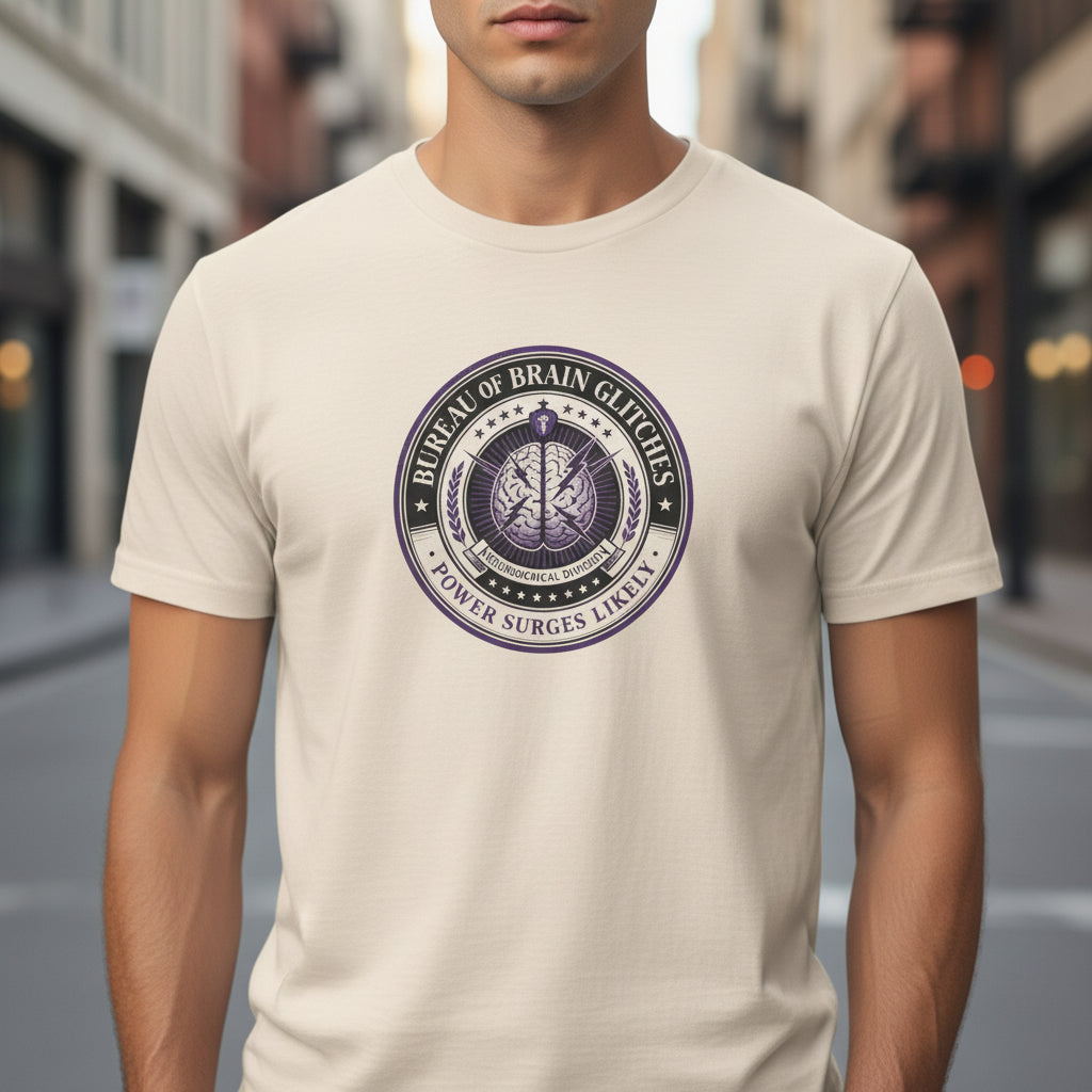Bureau of Brain Glitches Tee – Power Surges Likely – Epilepsy Awareness Shirt