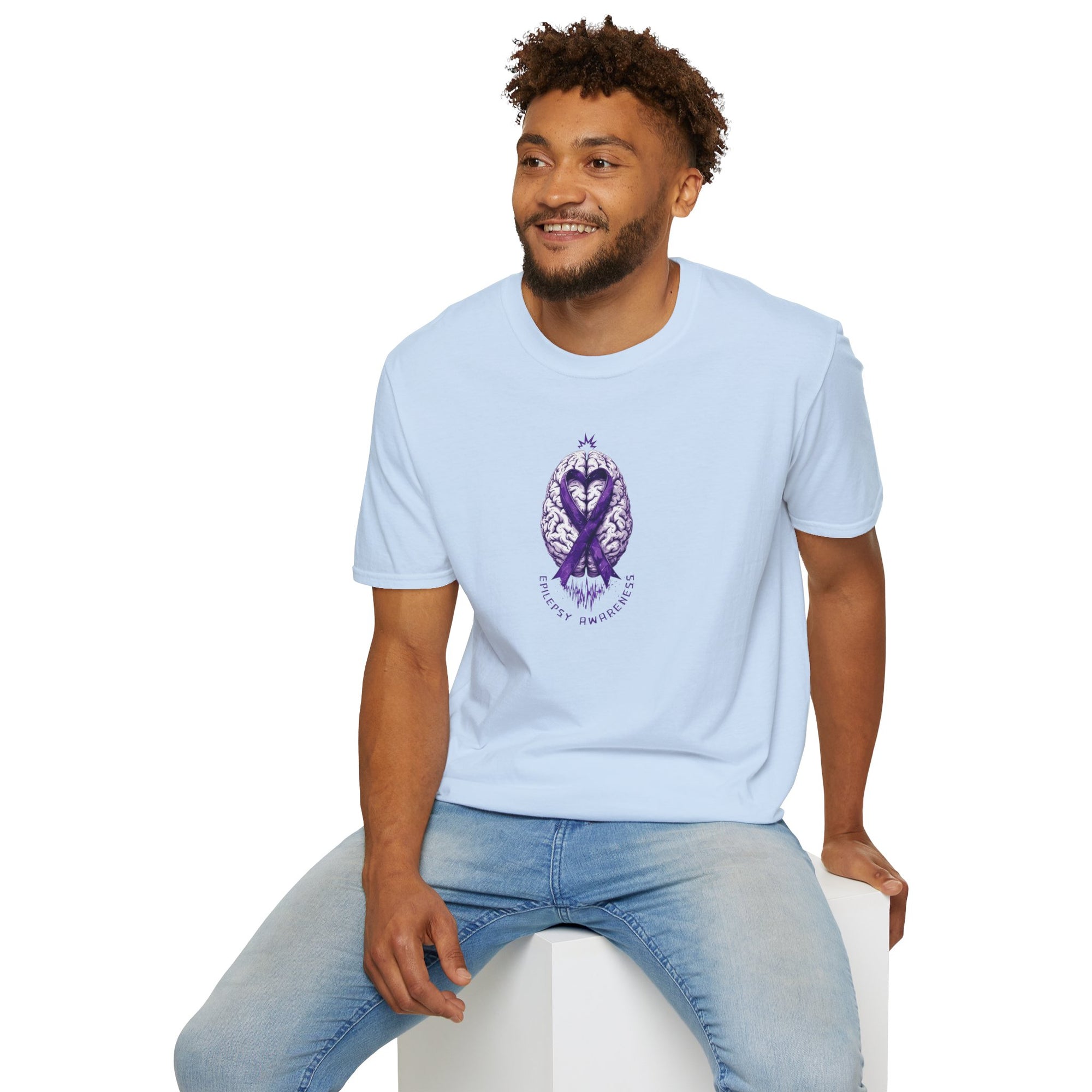 Purple Ribbon Brain Graphic Unisex T-Shirt