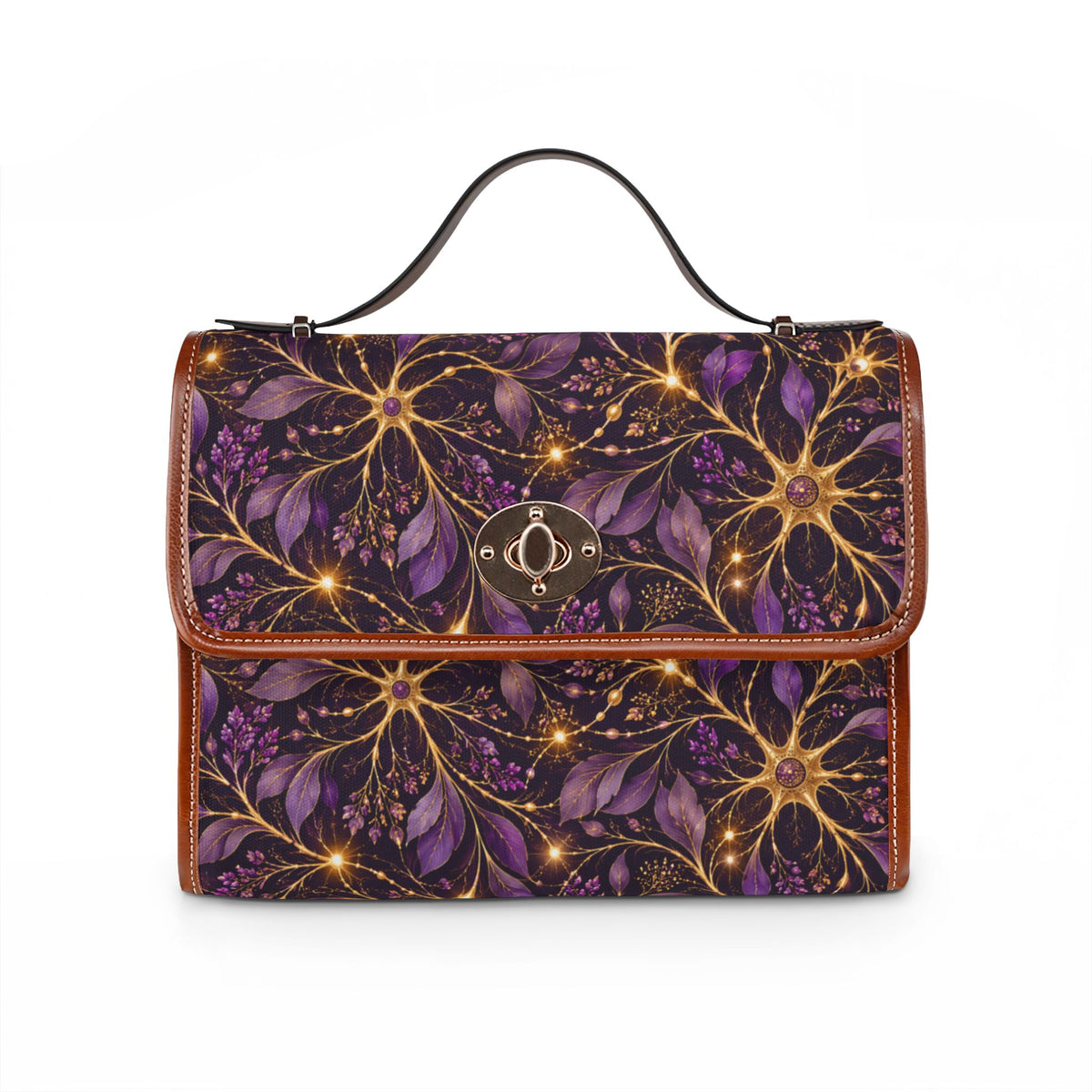 Beautifully Miswired Neuron Floral Satchel Bag | Epilepsy Awareness Handbag